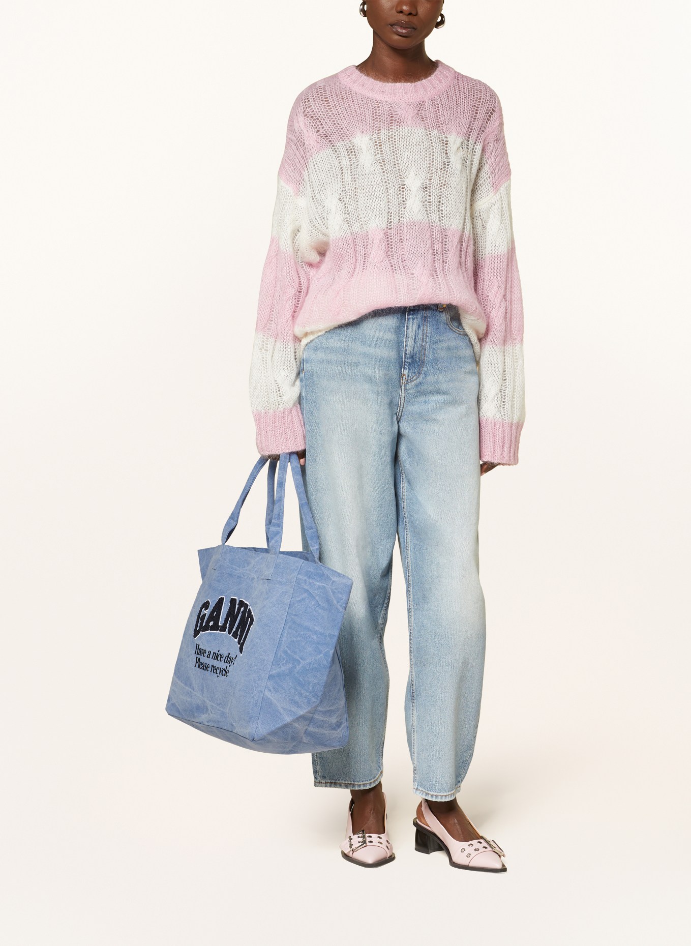 GANNI Shopper JET SET TRAVEL LARGE, Color: BLUE (Image 5)