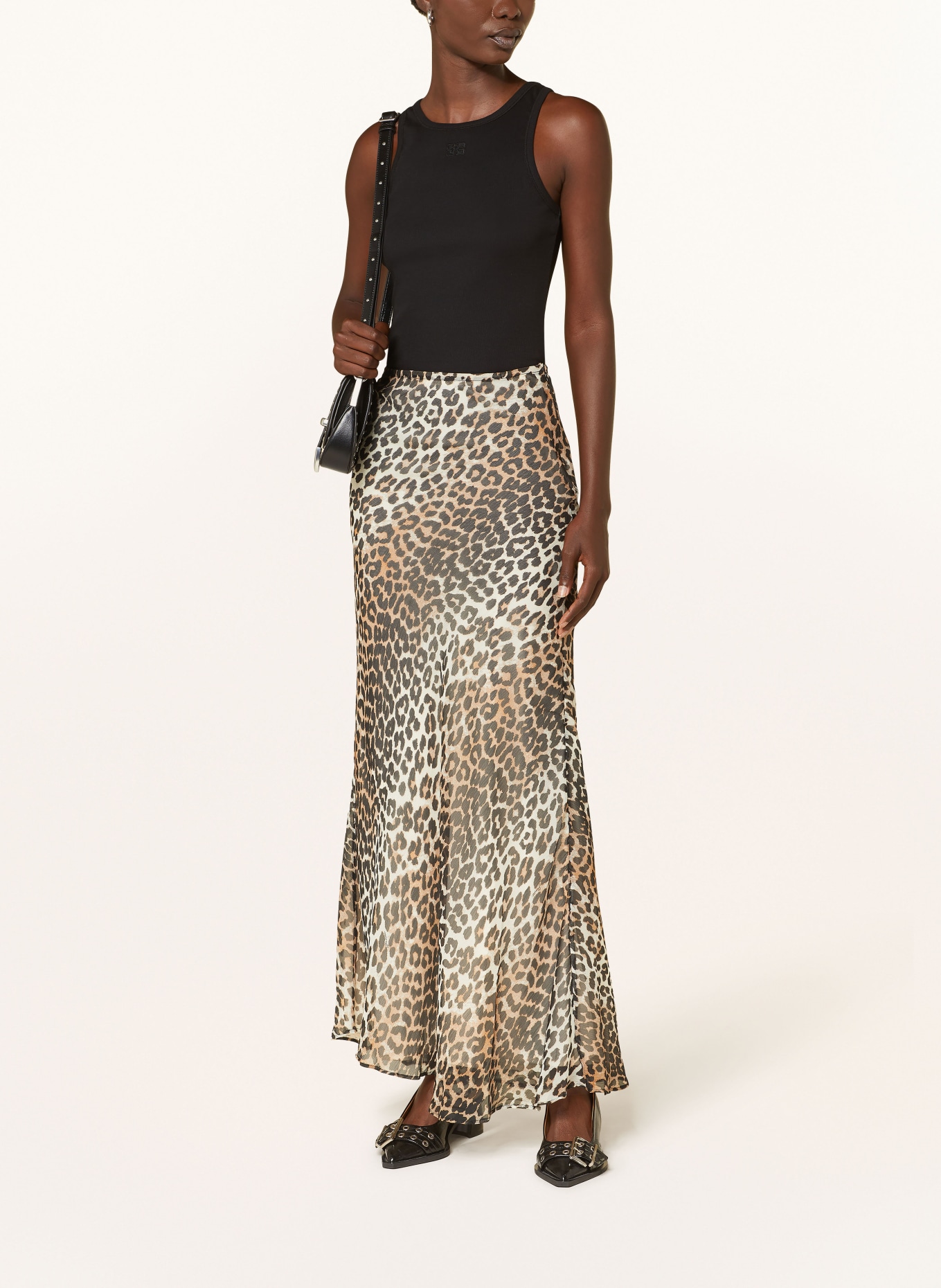 GANNI Skirt, Color: BLACK/ BROWN/ LIGHT BROWN (Image 2)