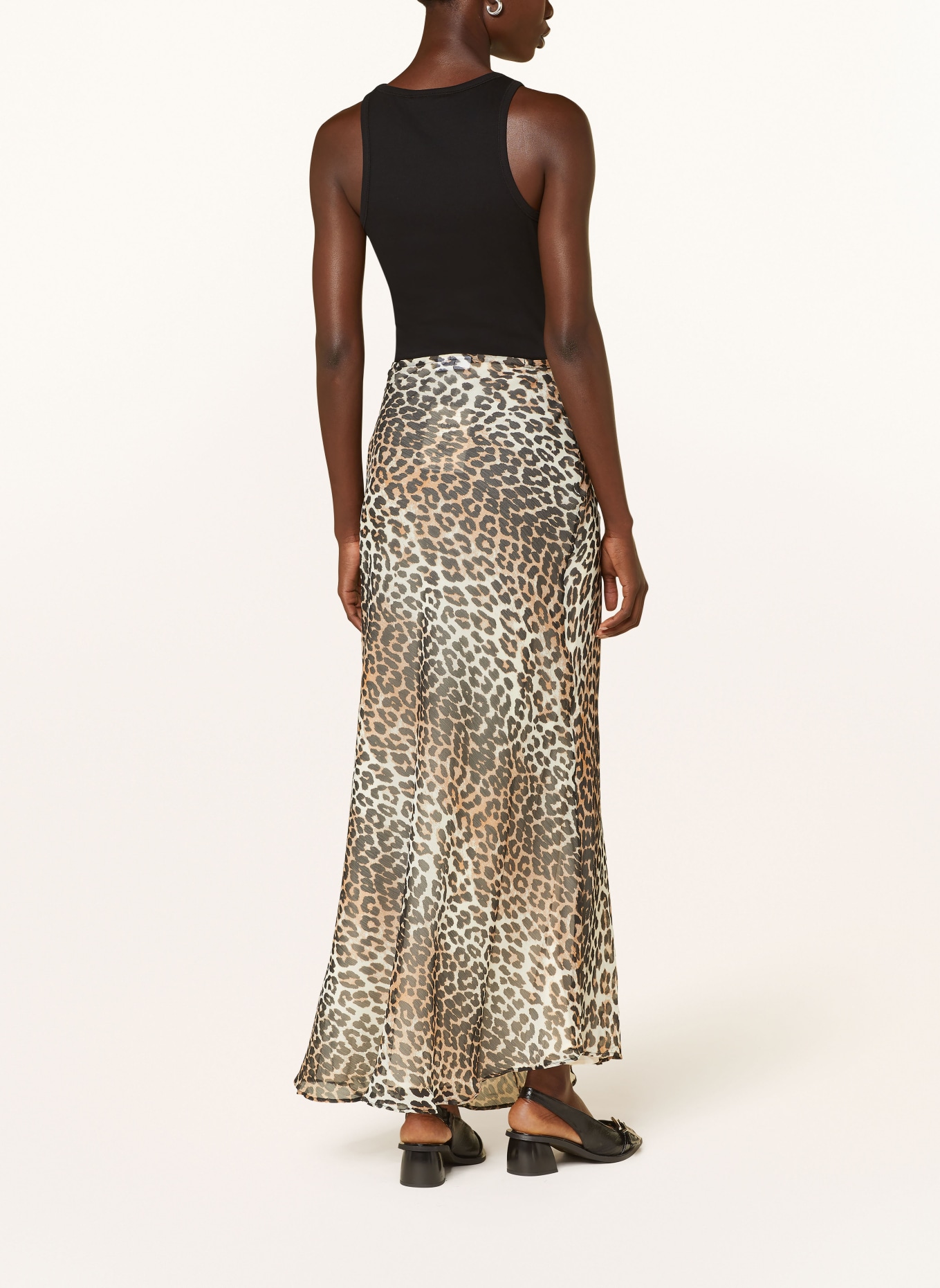 GANNI Skirt, Color: BLACK/ BROWN/ LIGHT BROWN (Image 3)