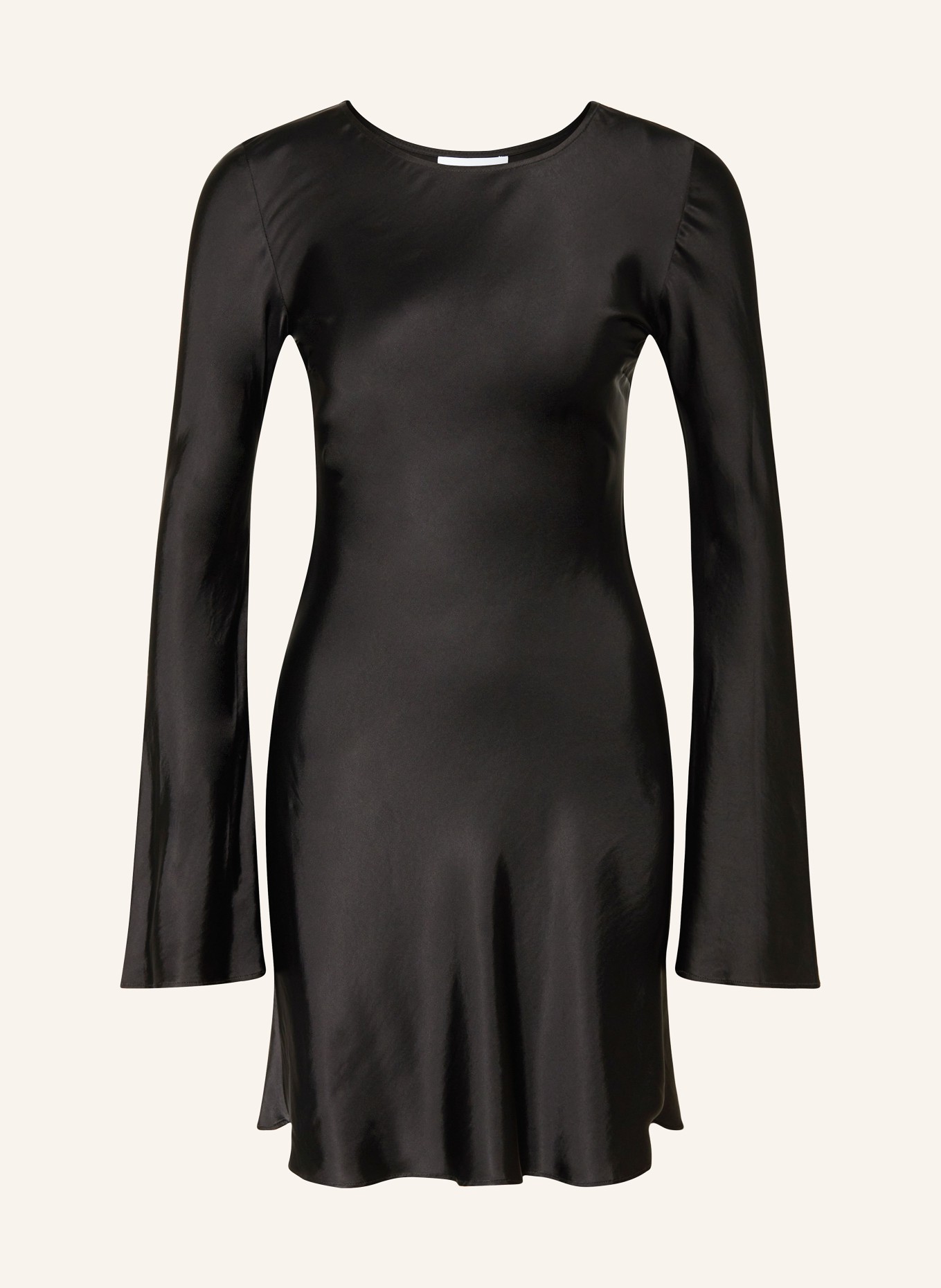 GANNI Saténové šaty: ČERNÁ