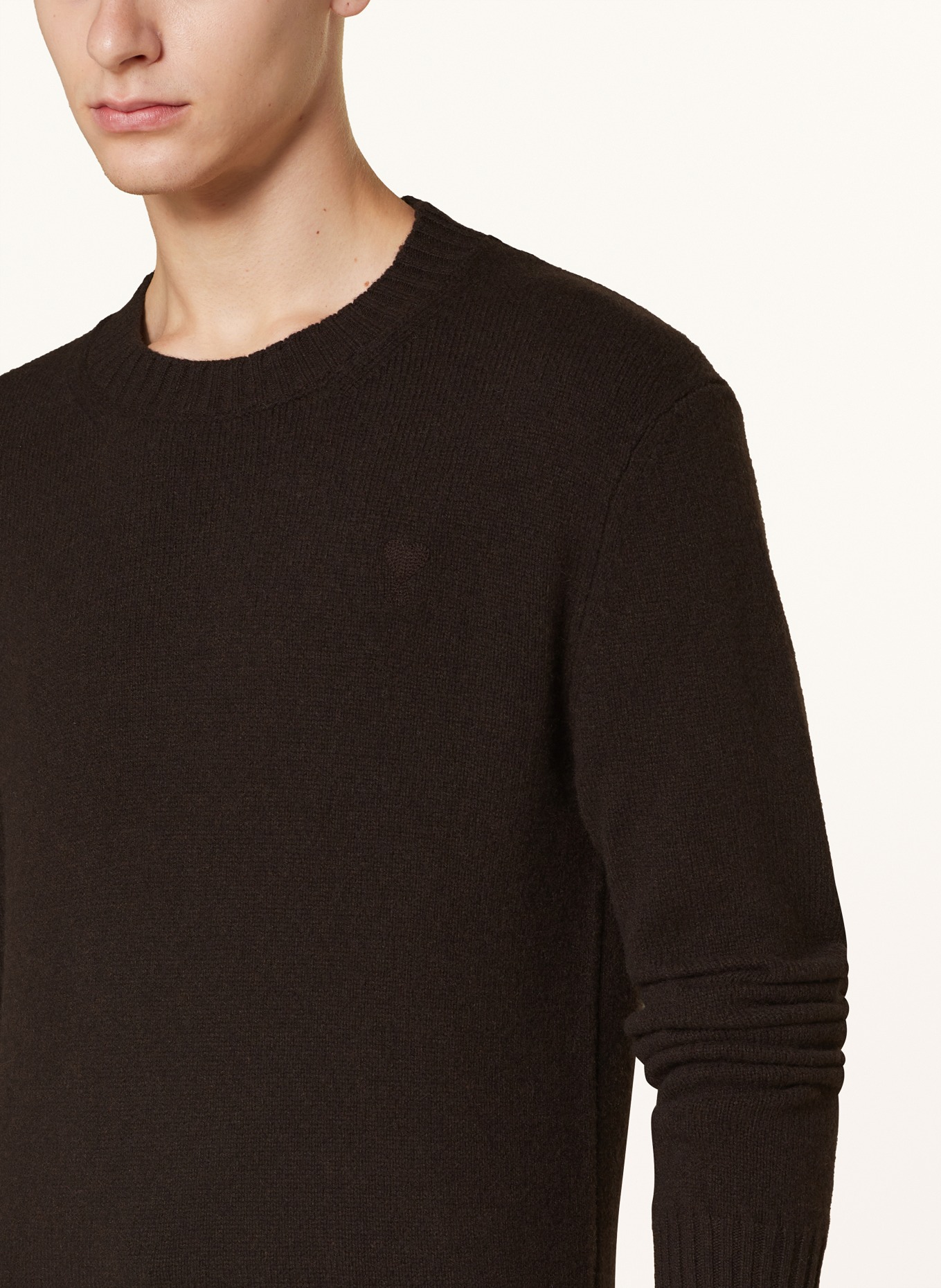 AMI PARIS Cashmere-Pullover: DUNKELBRAUN