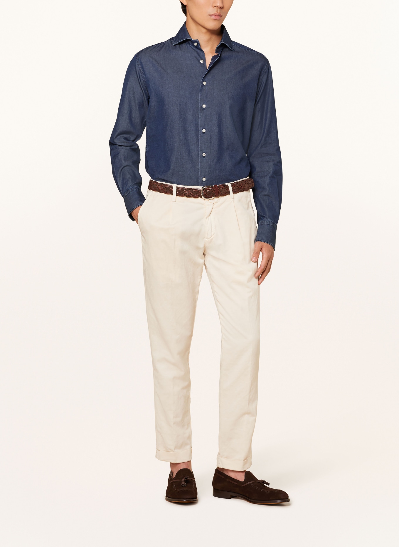 ARTIGIANO Shirt classic fit in denim look: BLUE