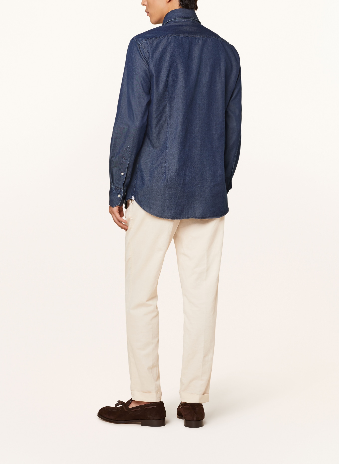 ARTIGIANO Shirt classic fit in denim look: BLUE