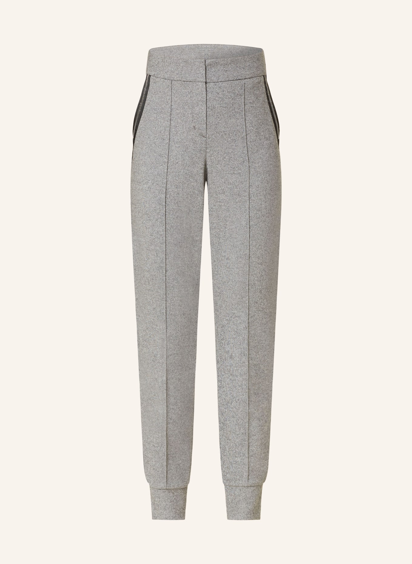 SPORTALM Trousers in jogger style with decorative gems, Color: LIGHT GRAY (Image 1)