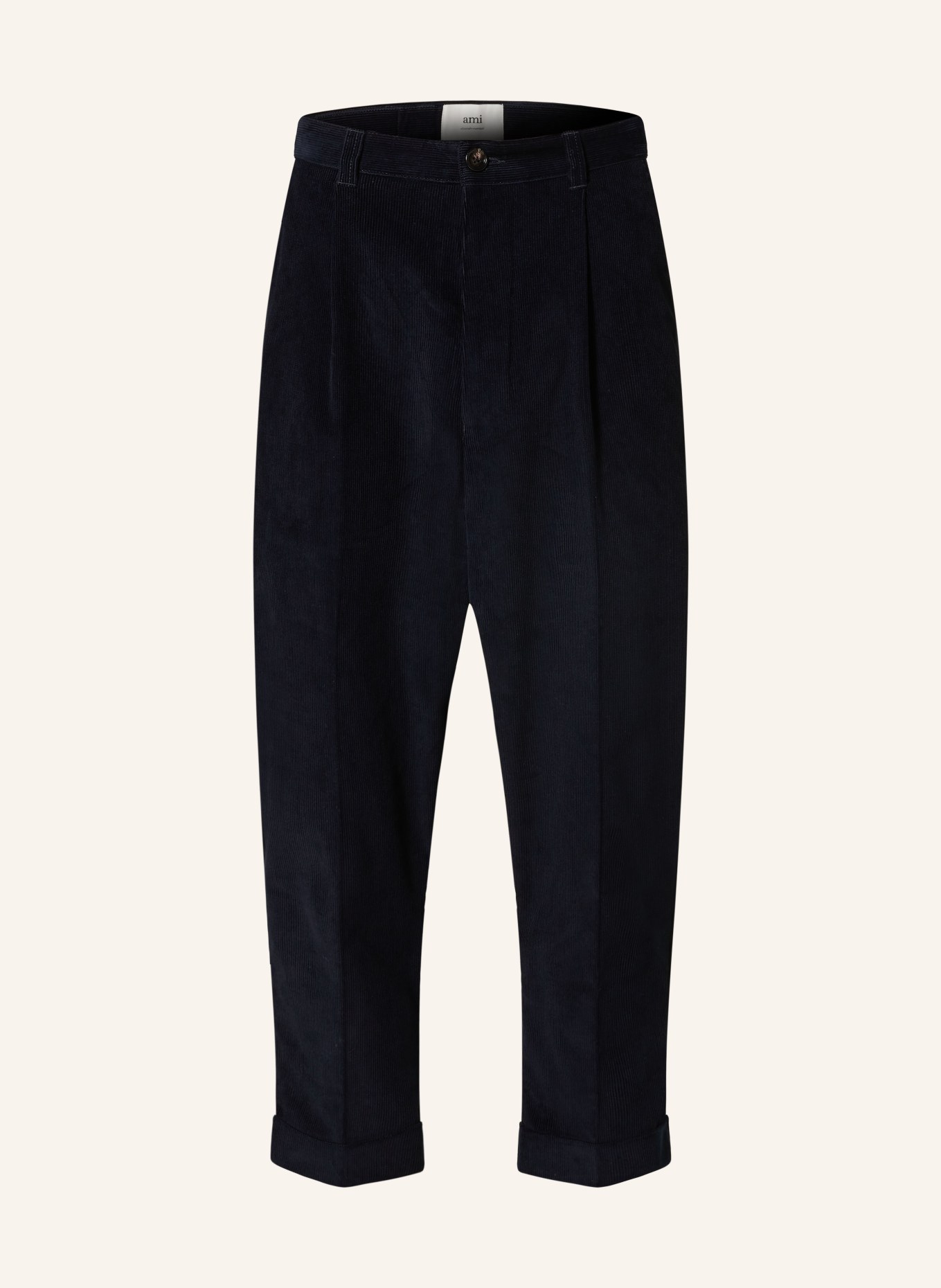 AMI PARIS Spodnie sztruksowe ze skróconymi nogawkami: GRANATOWY