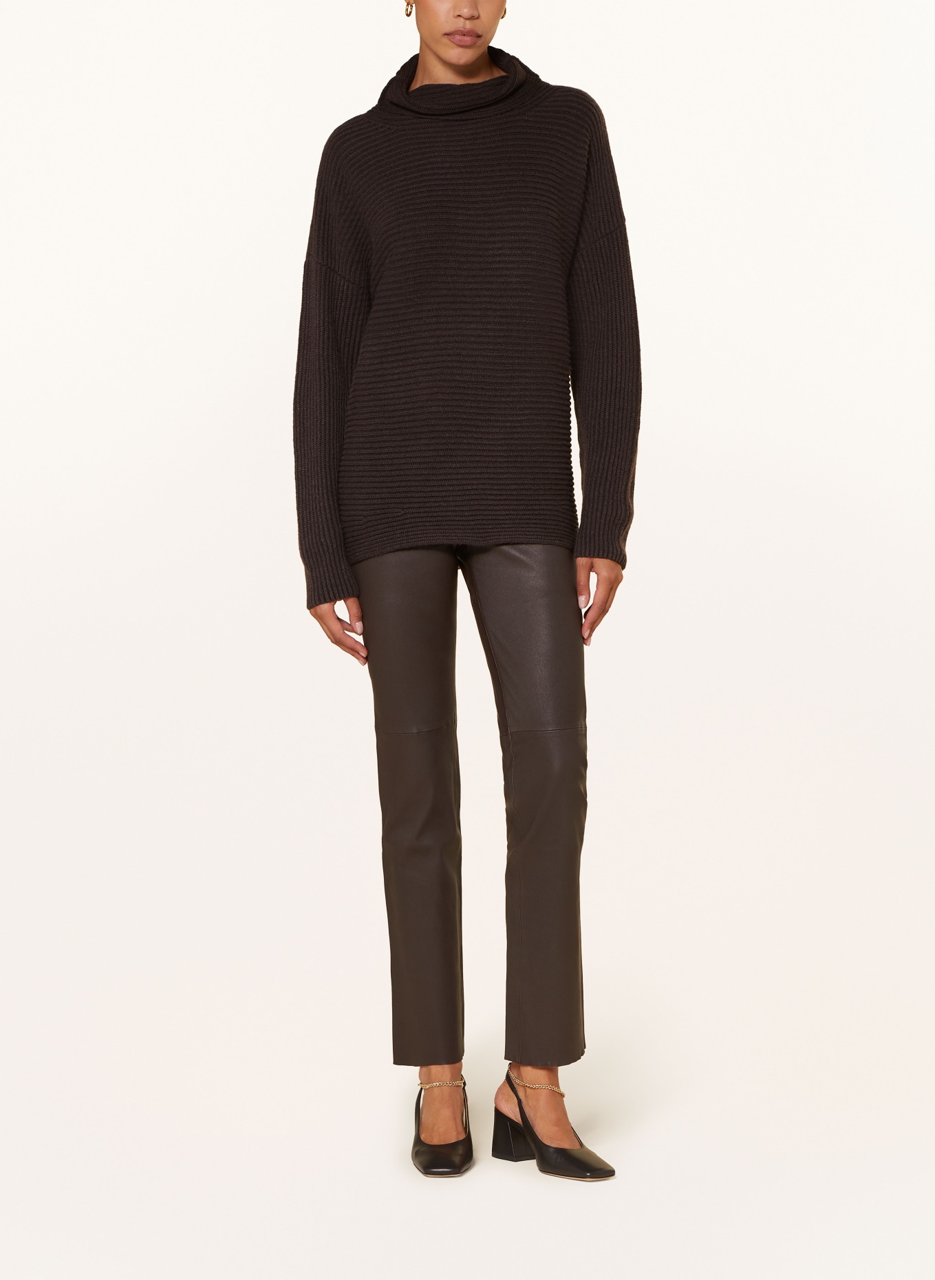 IRIS von ARNIM Turtleneck sweater CAPRI made of cashmere: DARK BROWN