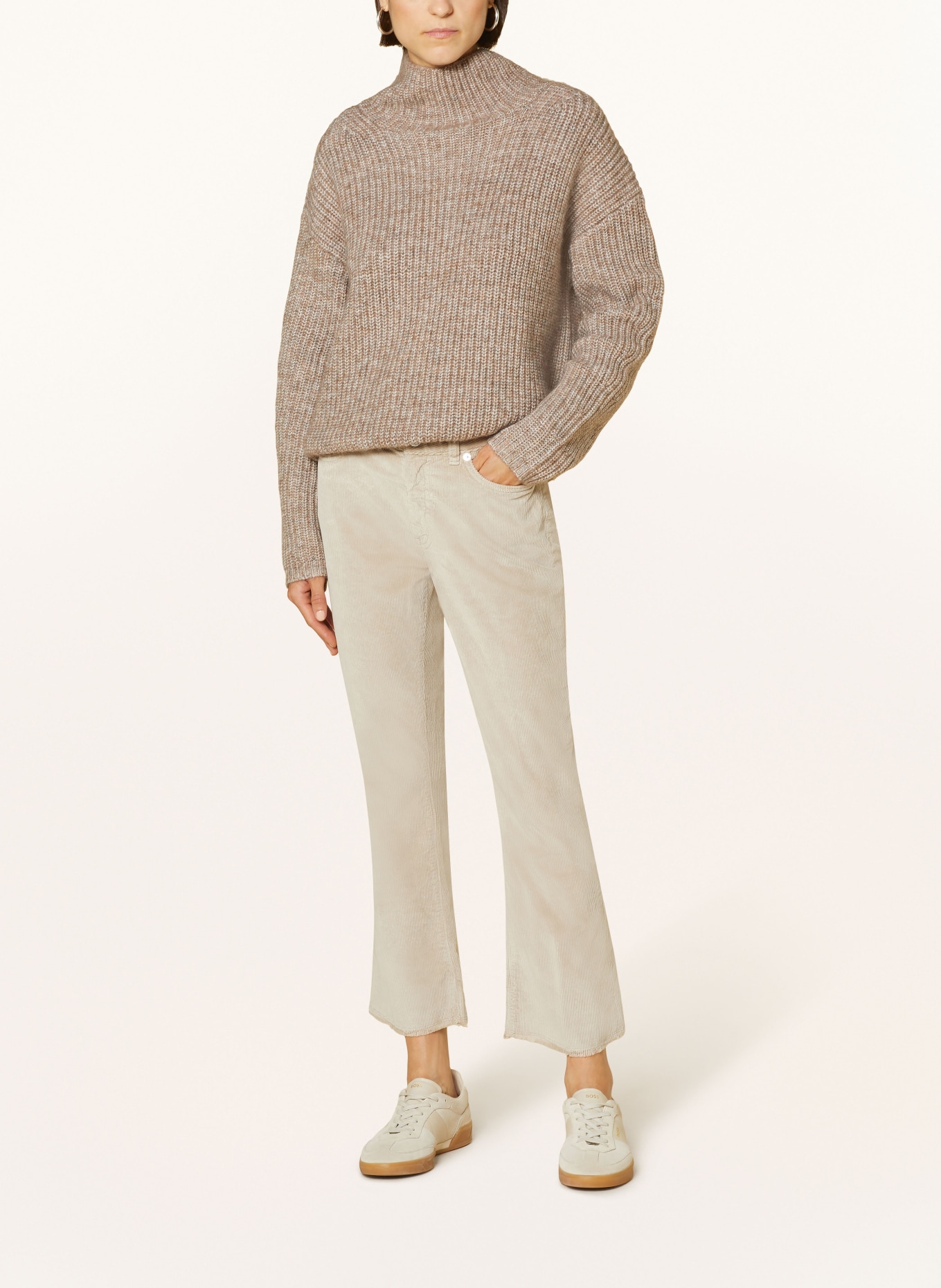 nine:inthe:morning 7/8 trousers EASY KICK in corduroy, Color: CREAM (Image 2)