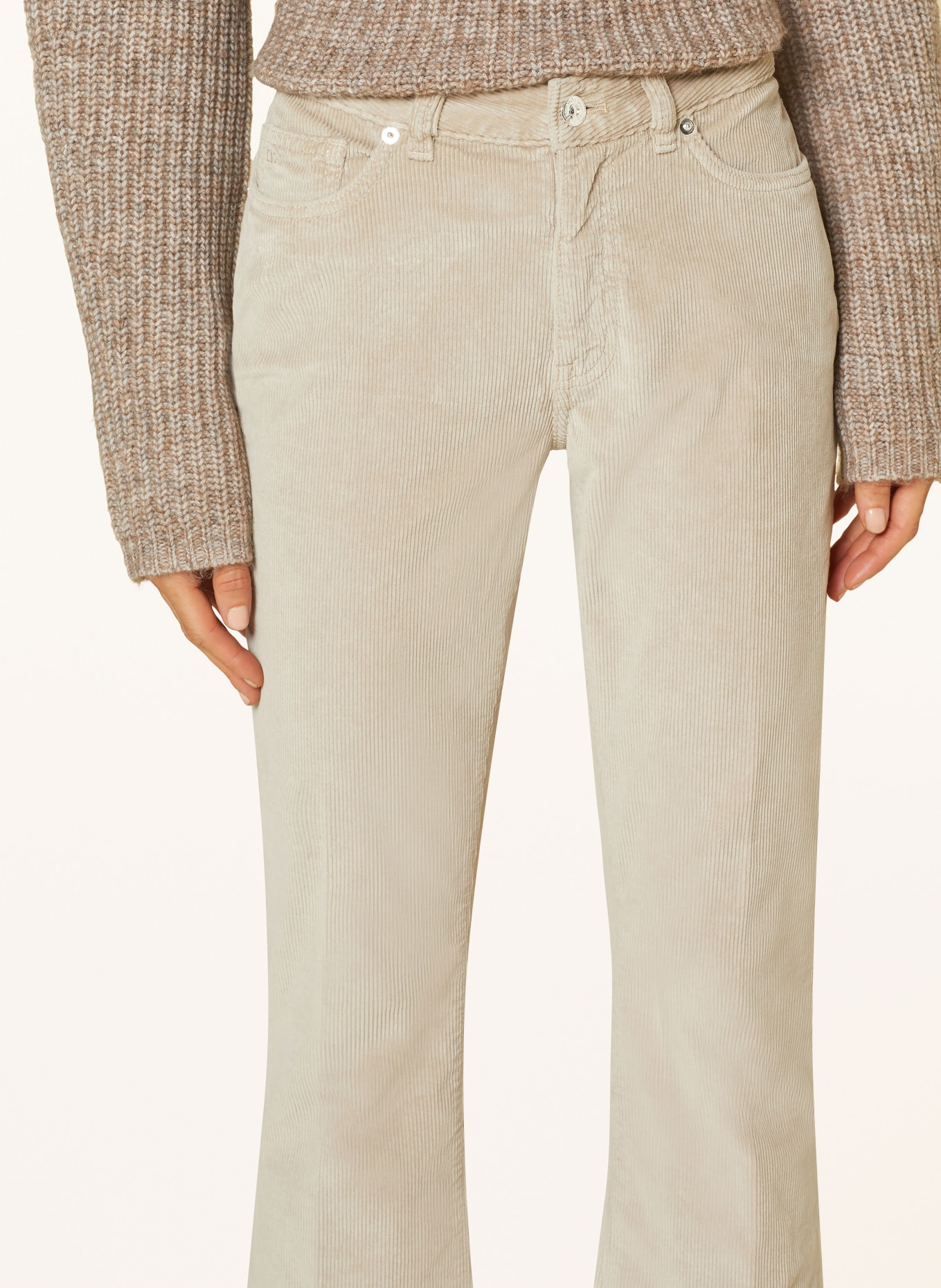 nine:inthe:morning 7/8 trousers EASY KICK in corduroy, Color: CREAM (Image 5)