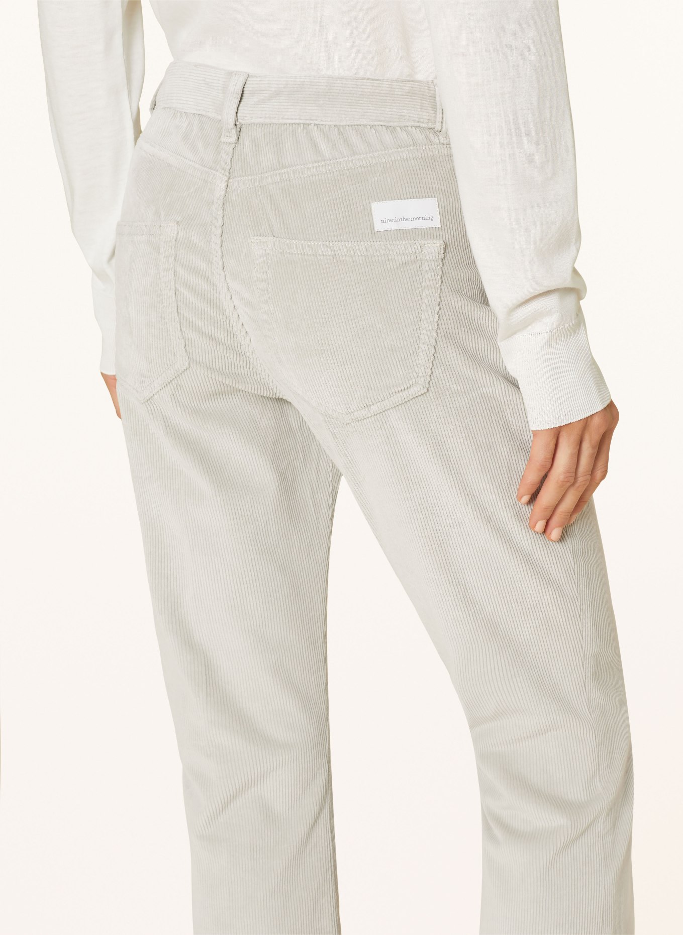 nine:inthe:morning 7/8 trousers EASY KICK in corduroy, Color: LIGHT GRAY (Image 5)