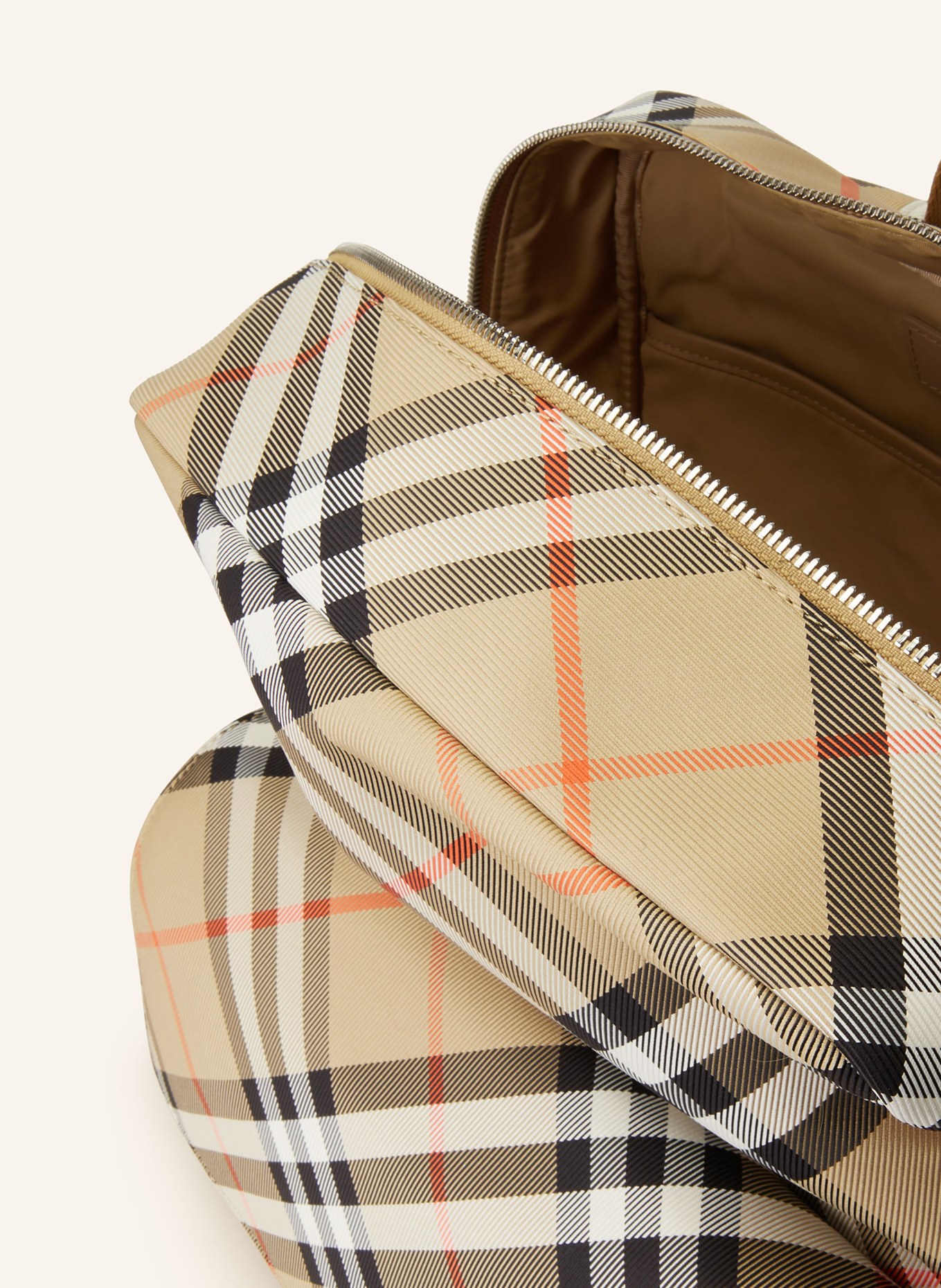 BURBERRY Rucksack in beige schwarz rot