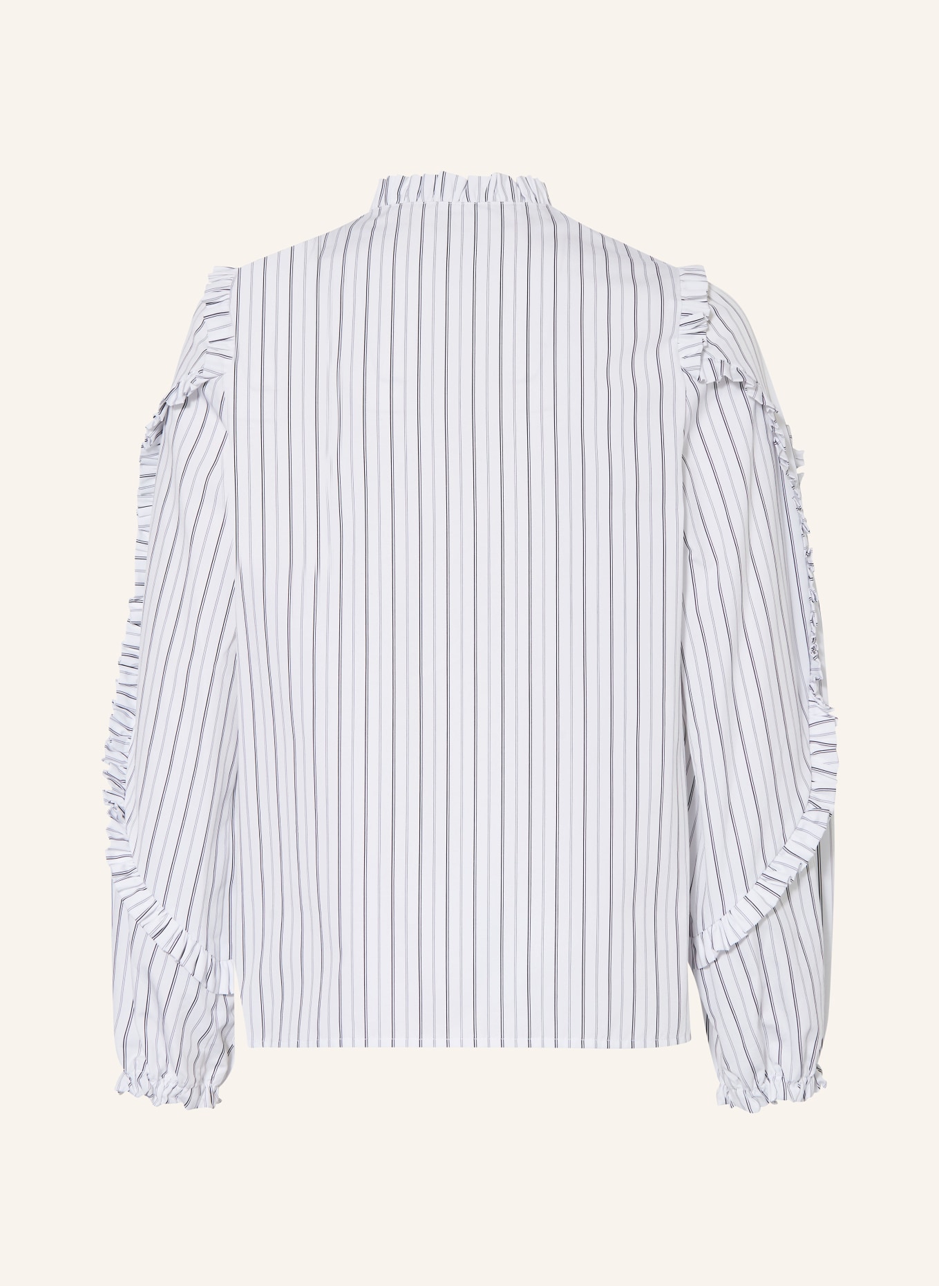 DOLCE & GABBANA Bluse mit Rüschen: WEISS/ SCHWARZ/ GRAU