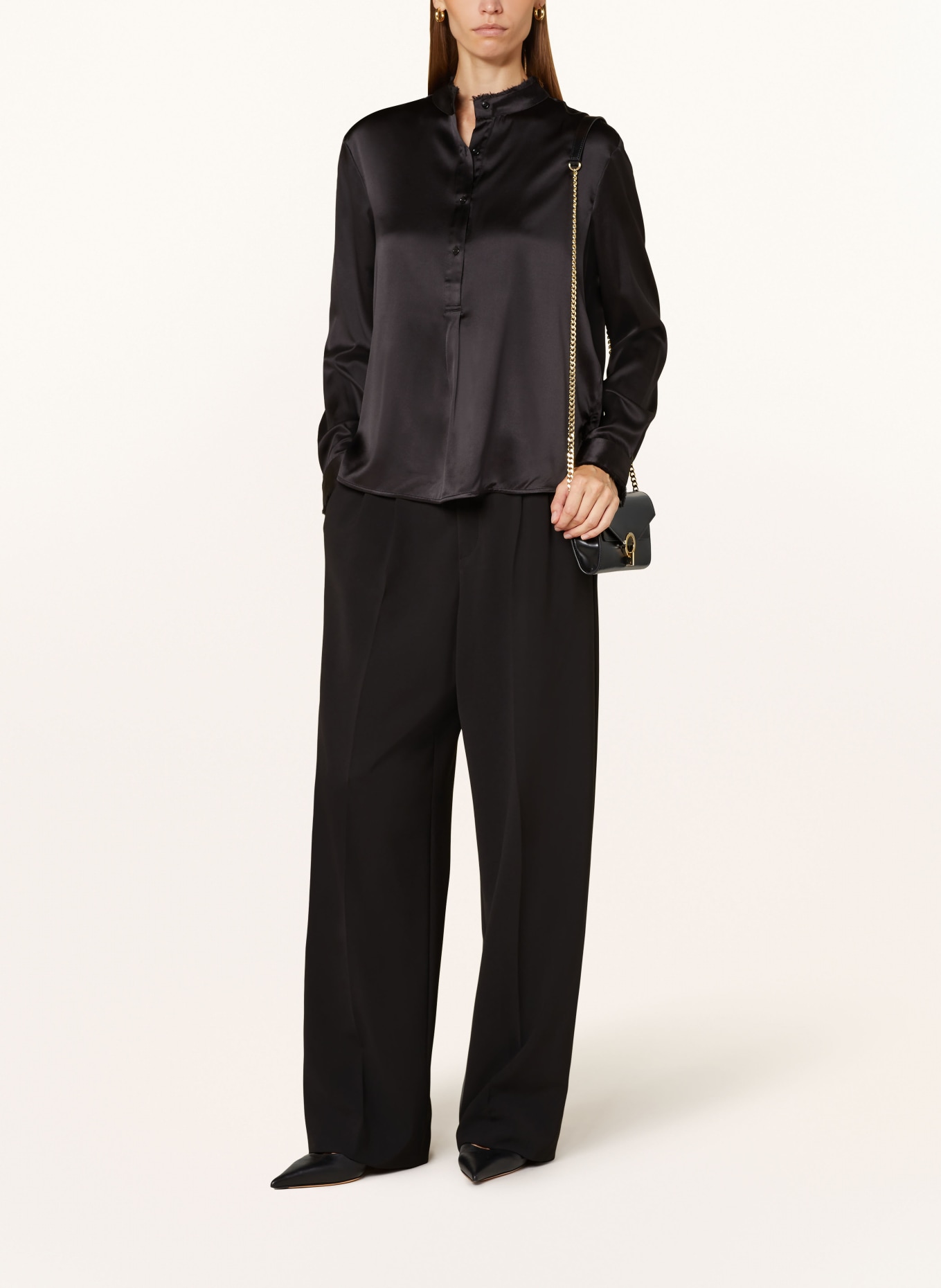 lilienfels Shirt blouse in silk, Color: BLACK (Image 2)