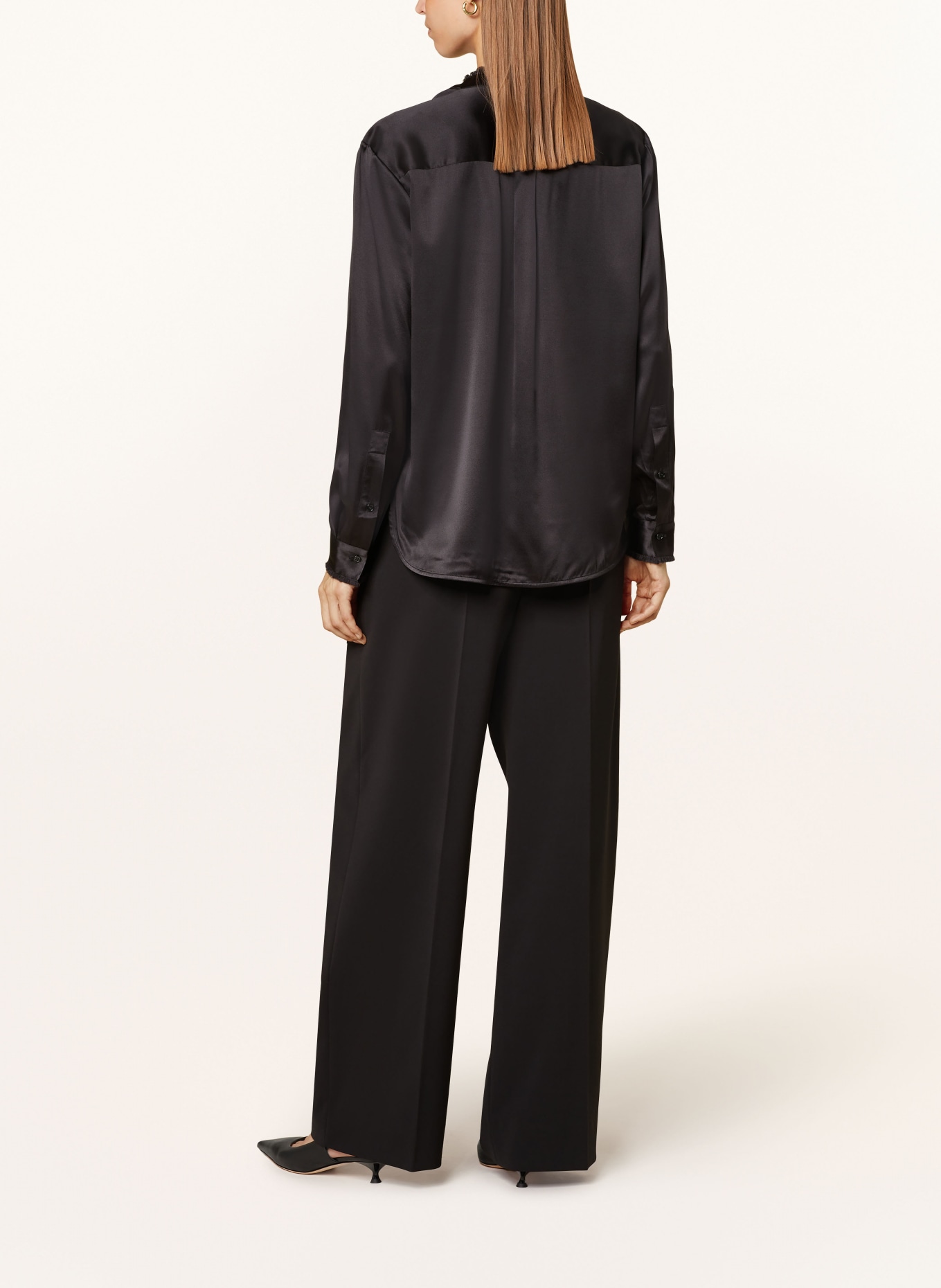 lilienfels Shirt blouse in silk, Color: BLACK (Image 3)