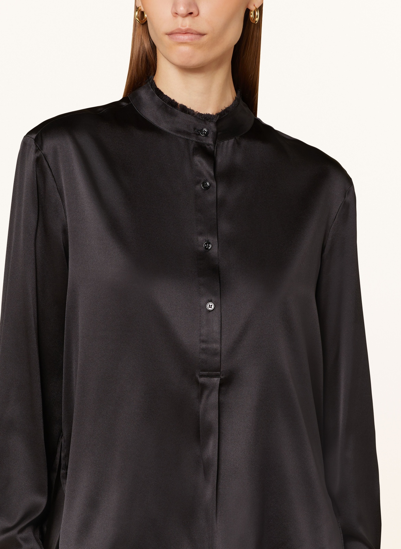 lilienfels Shirt blouse in silk, Color: BLACK (Image 4)