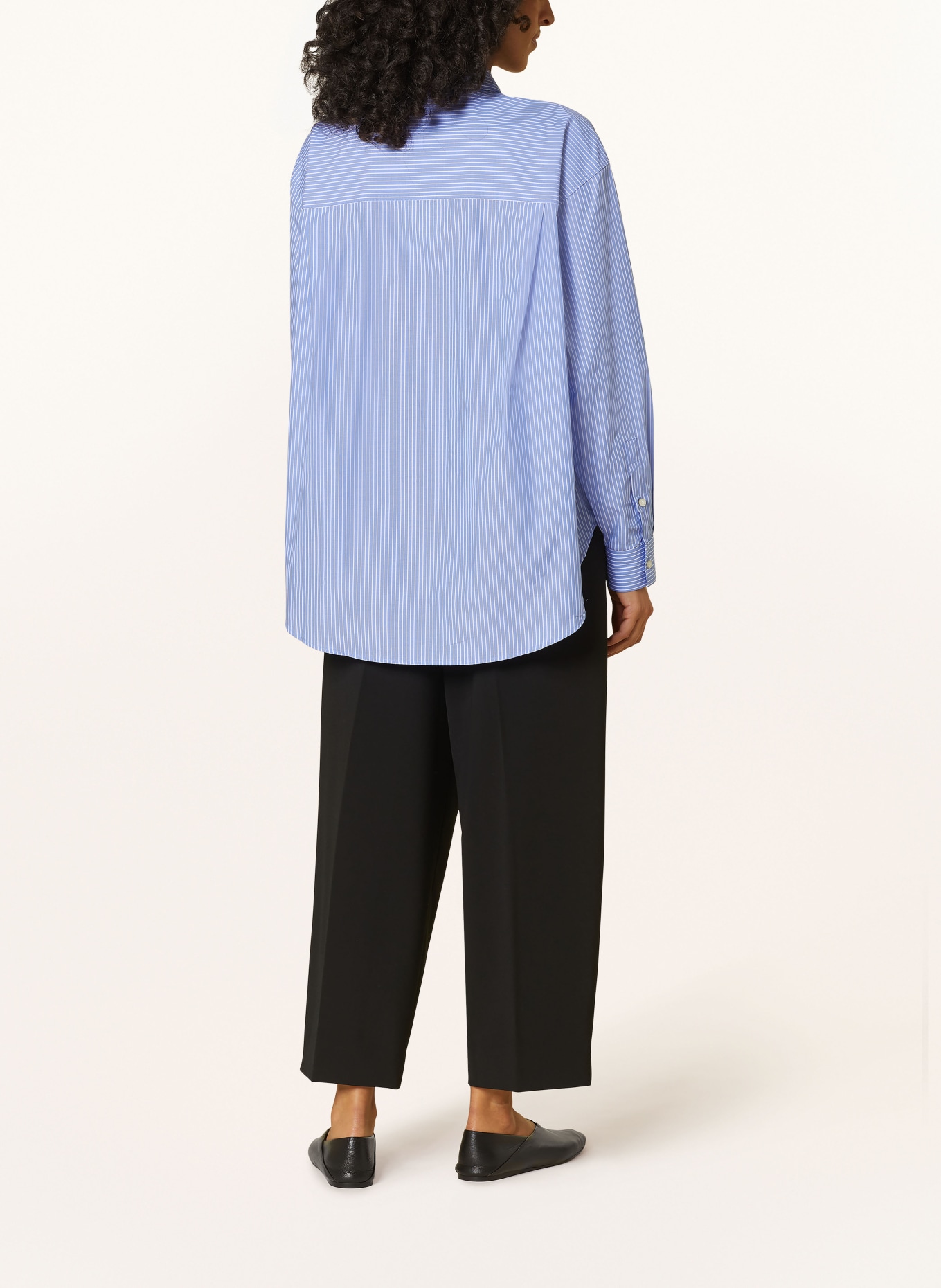 Soluzione Oversized shirt blouse, Color: LIGHT BLUE/ WHITE (Image 3)