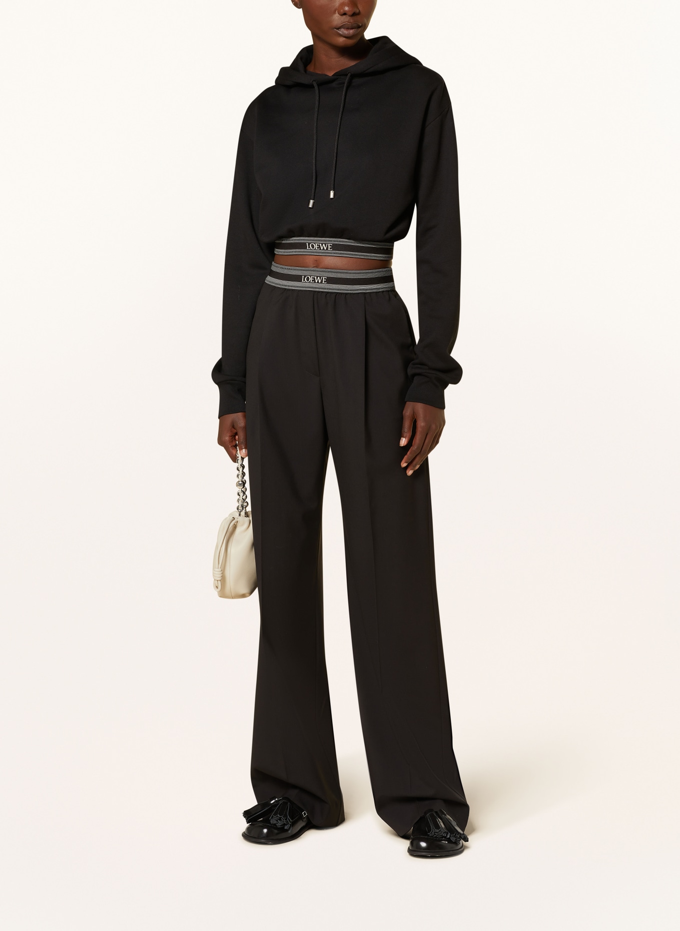 LOEWE Cropped hoodie: BLACK