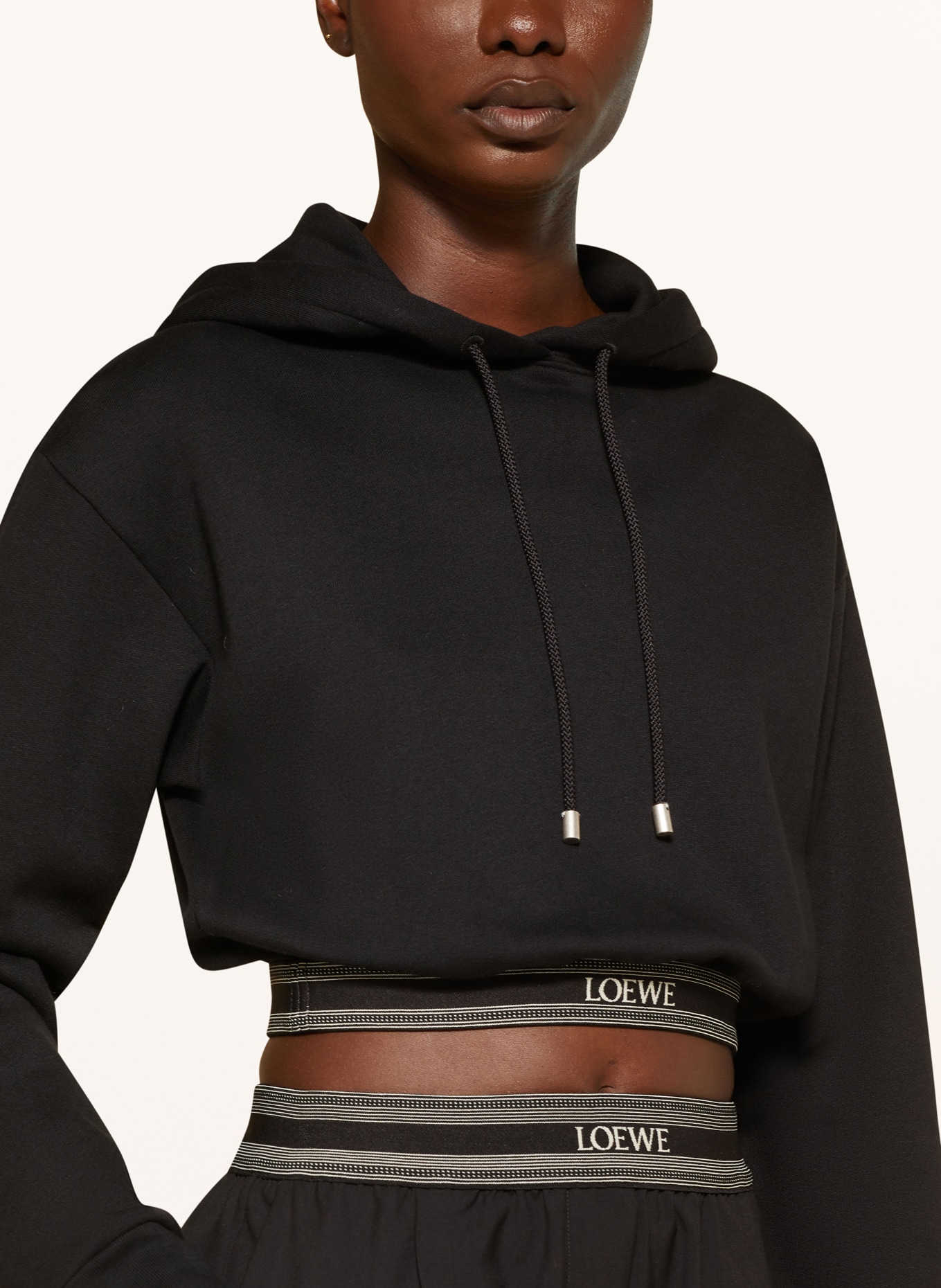 LOEWE Cropped hoodie: BLACK