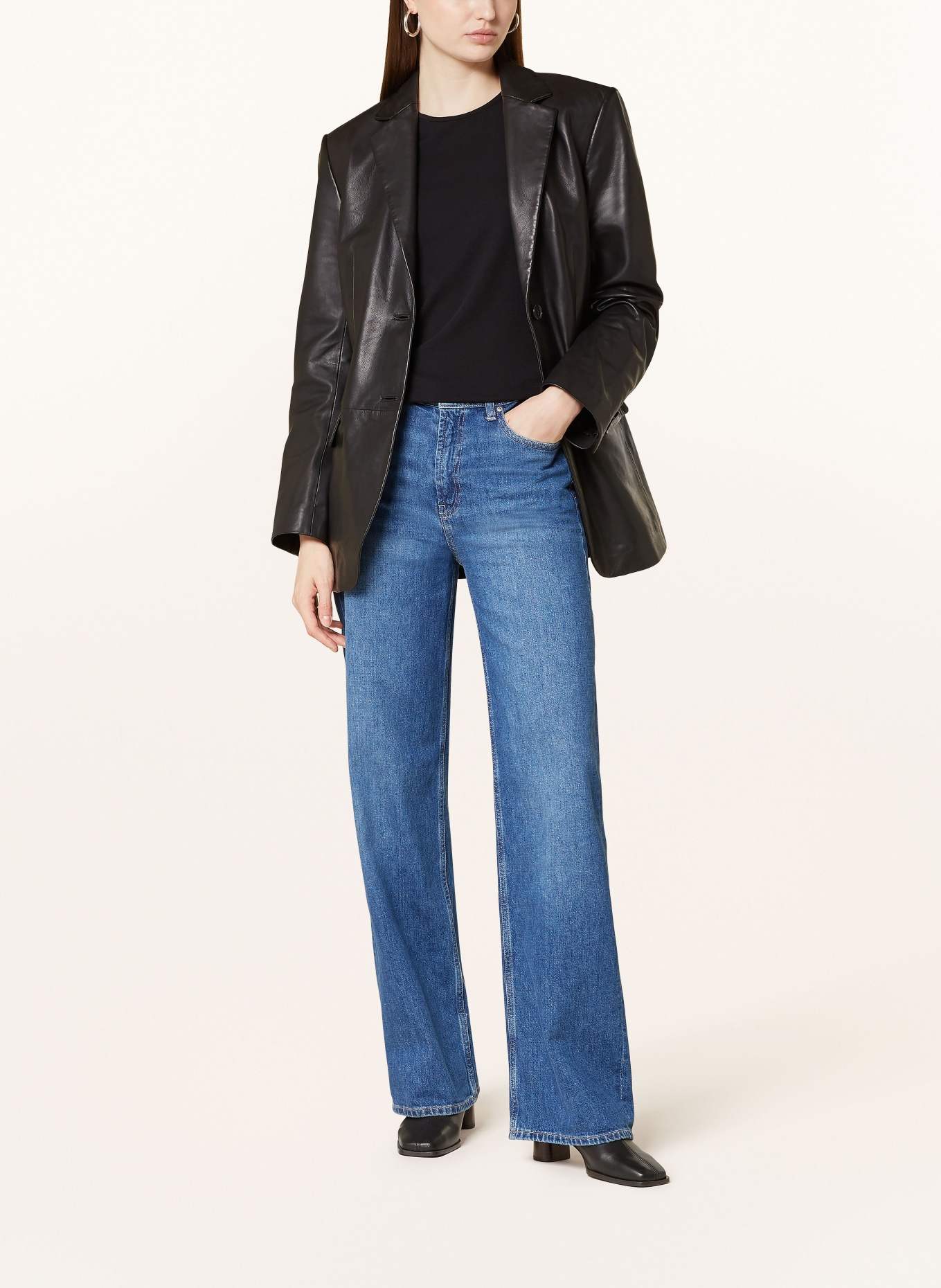 Marc O'Polo Lederblazer: SCHWARZ