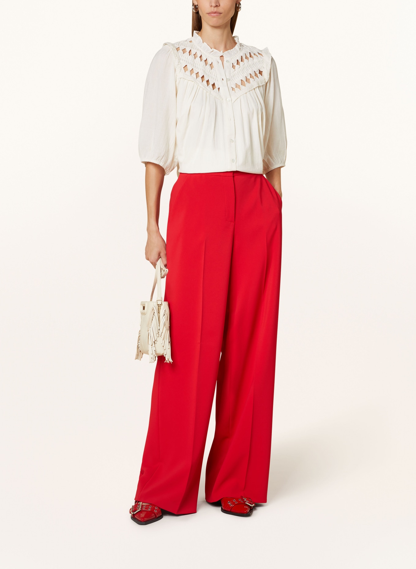 PINKO Wide leg trousers, Color: RED (Image 2)