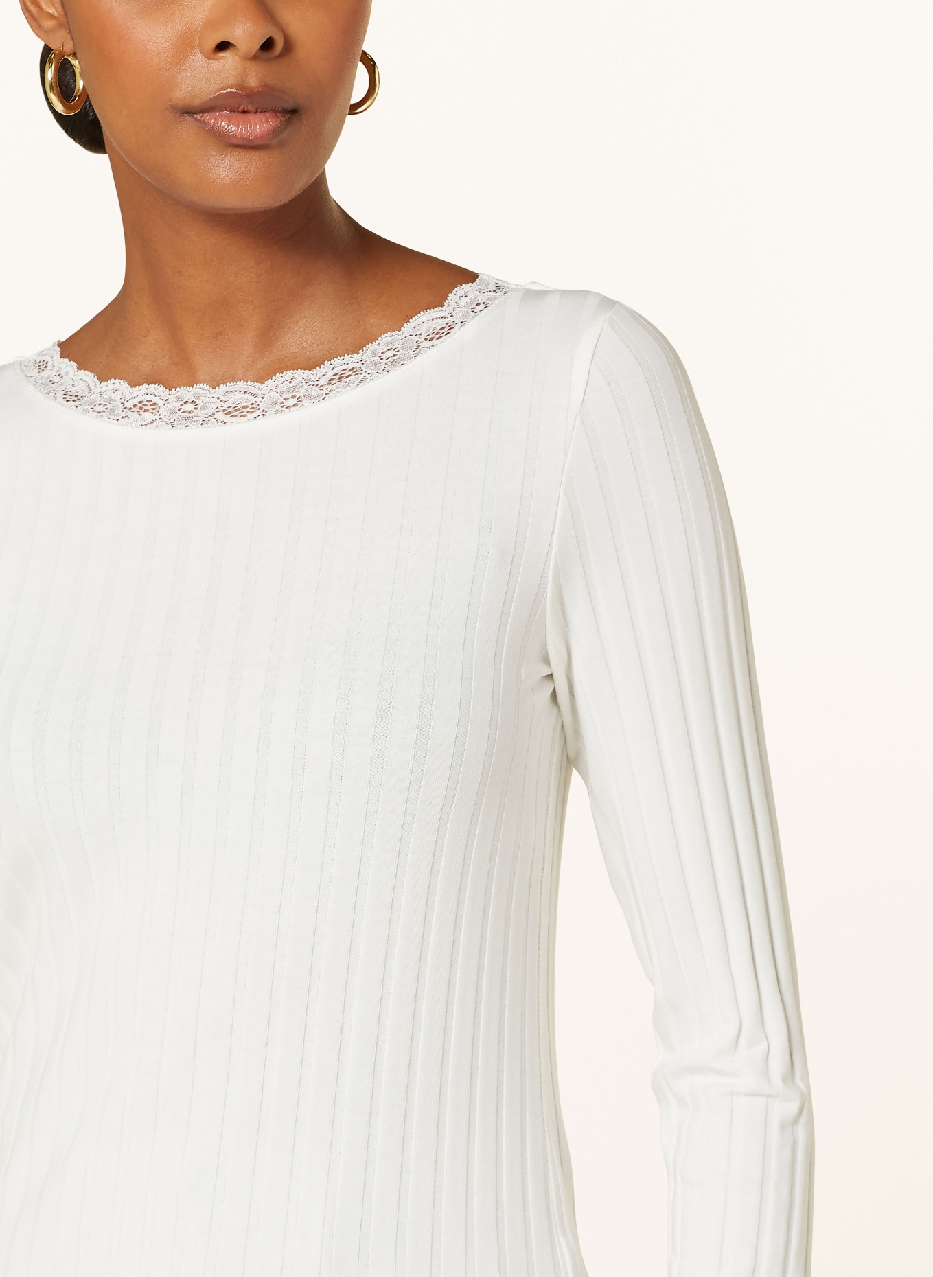 lilienfels Longsleeve mit Spitze in weiss