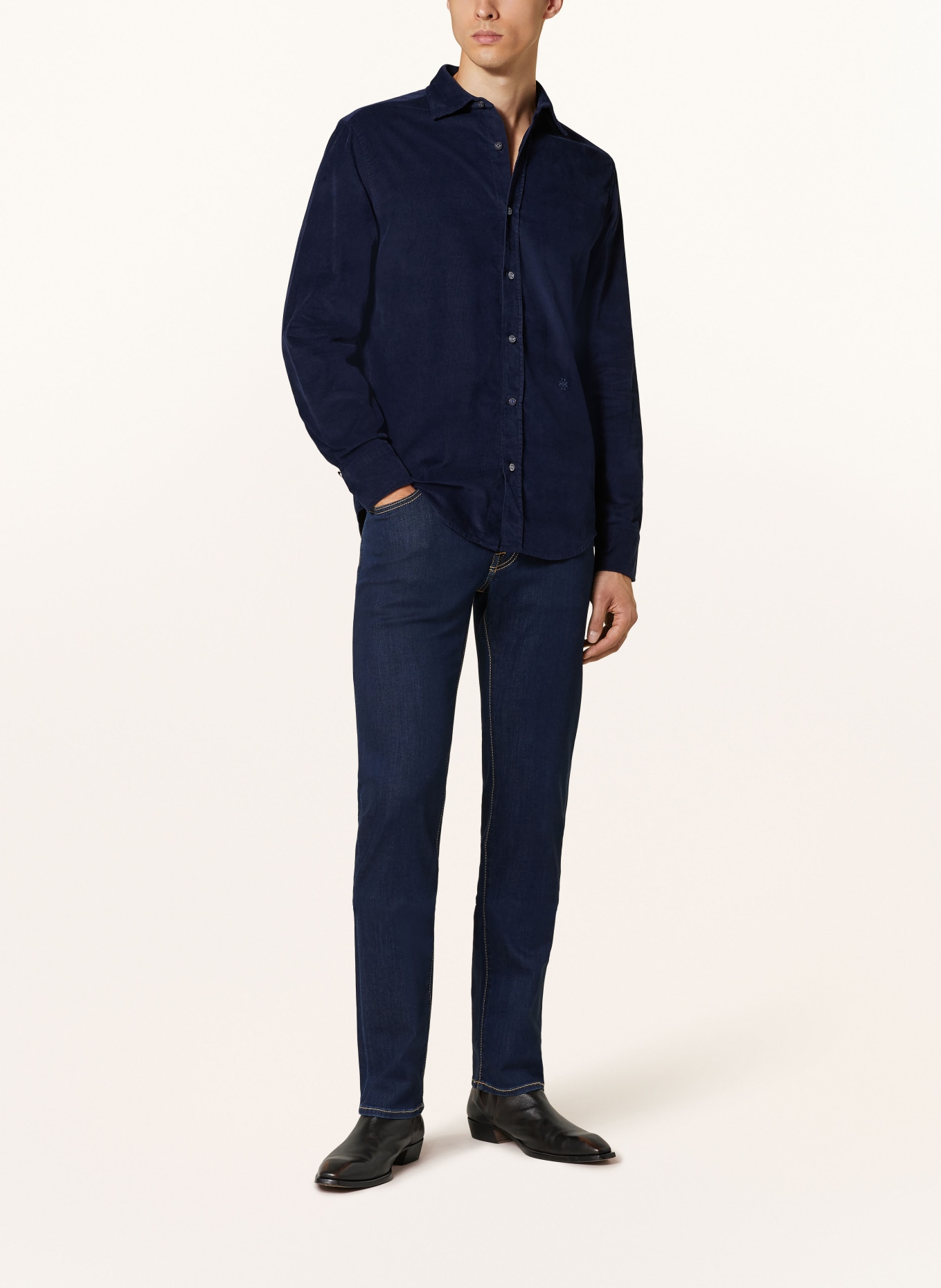 JACOB COHEN Corduroy shirt slim fit, Color: DARK BLUE (Image 2)