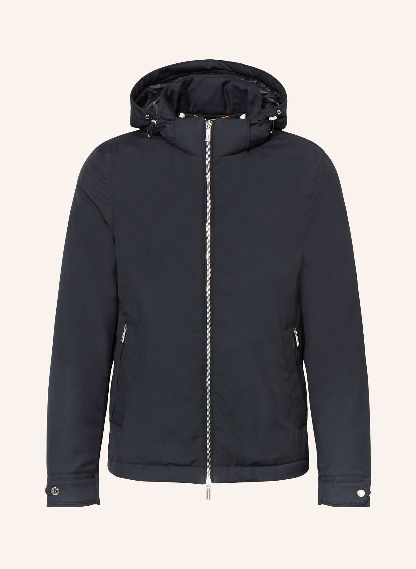 MOORER Down jacket ALBINI with removable hood: DARK BLUE