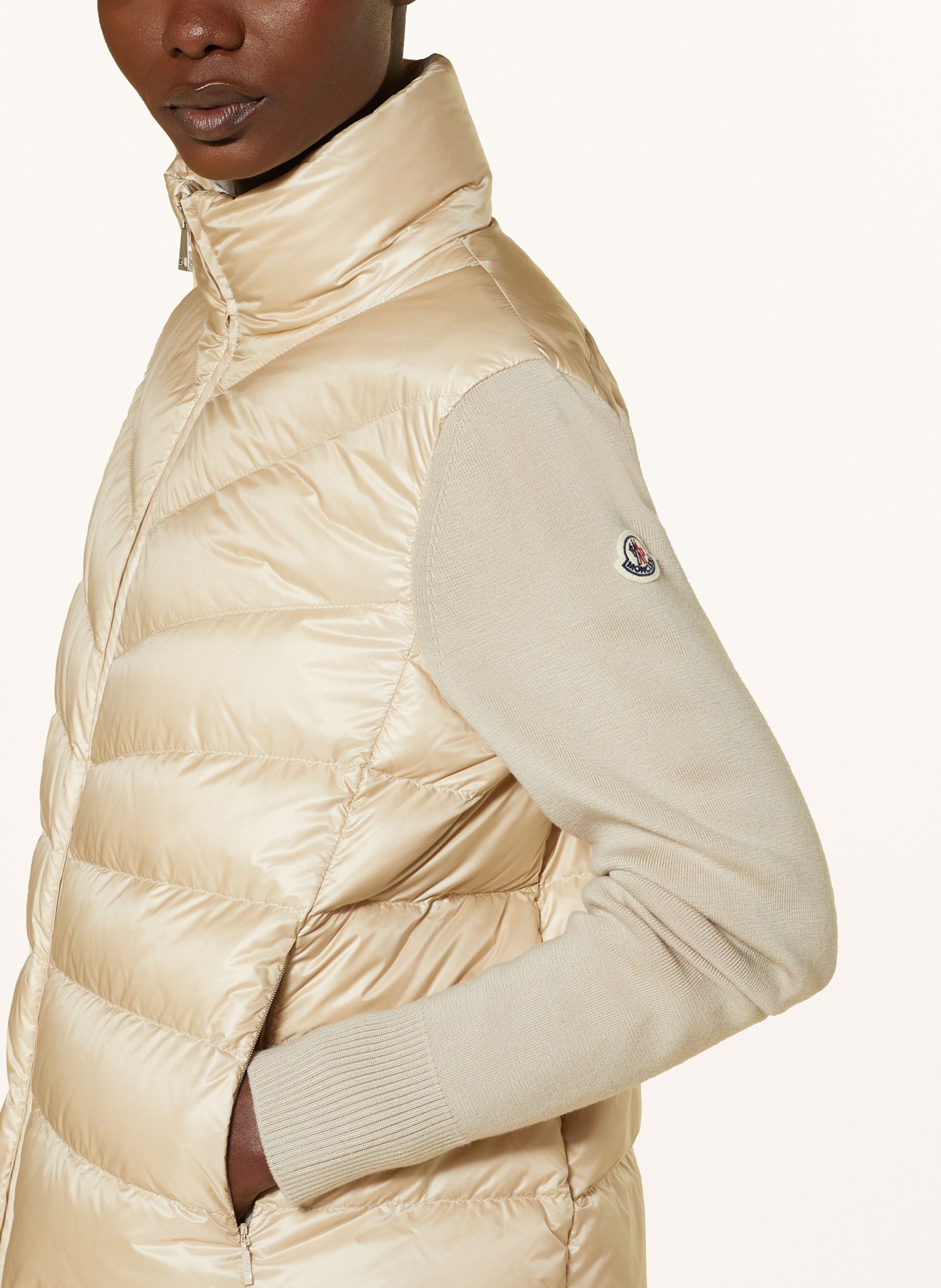 Beige moncler jacket hot sale