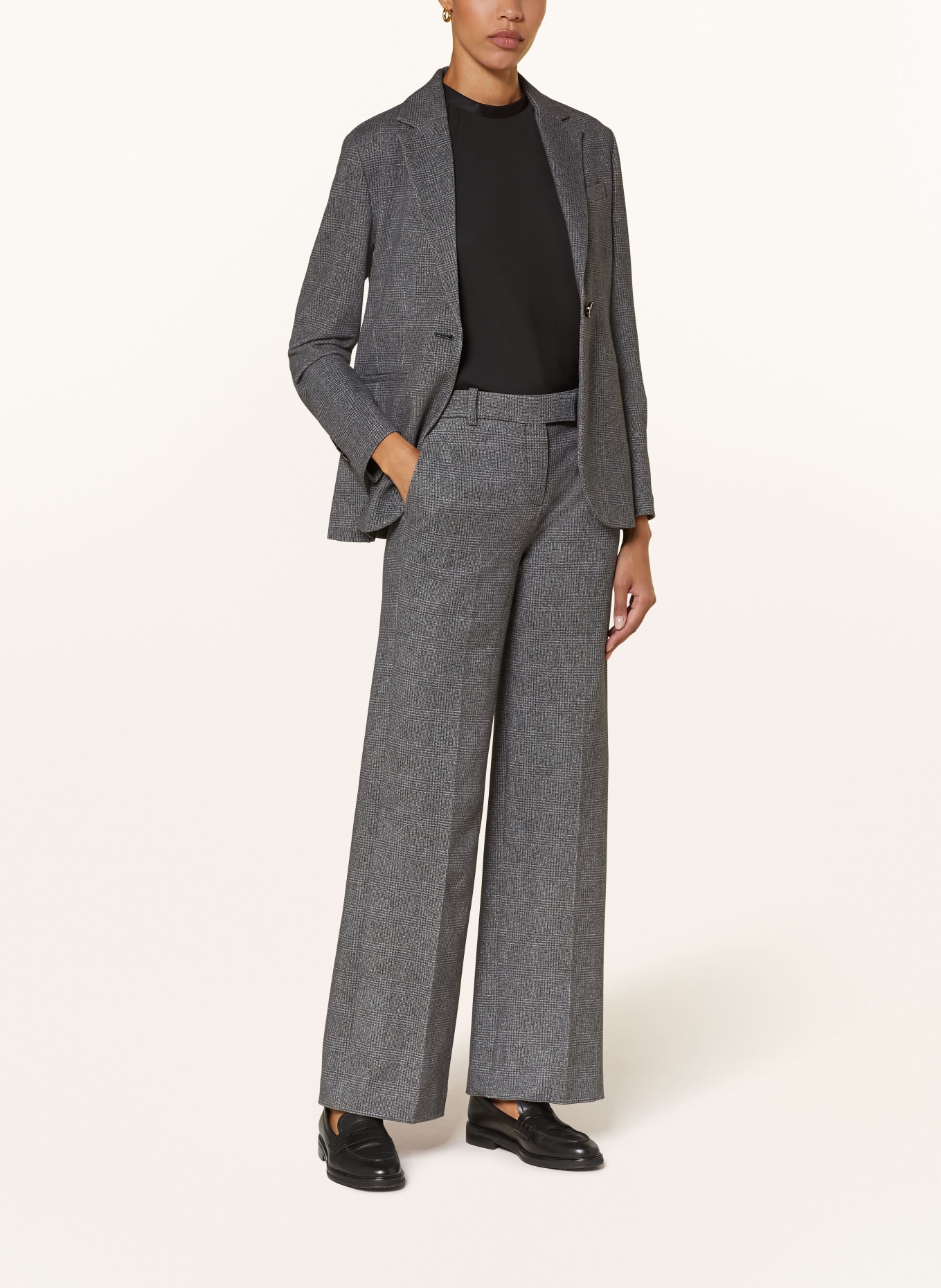 CIRCOLO 1901 Wide leg trousers made of jersey, Color: DARK GRAY/ GRAY (Image 2)