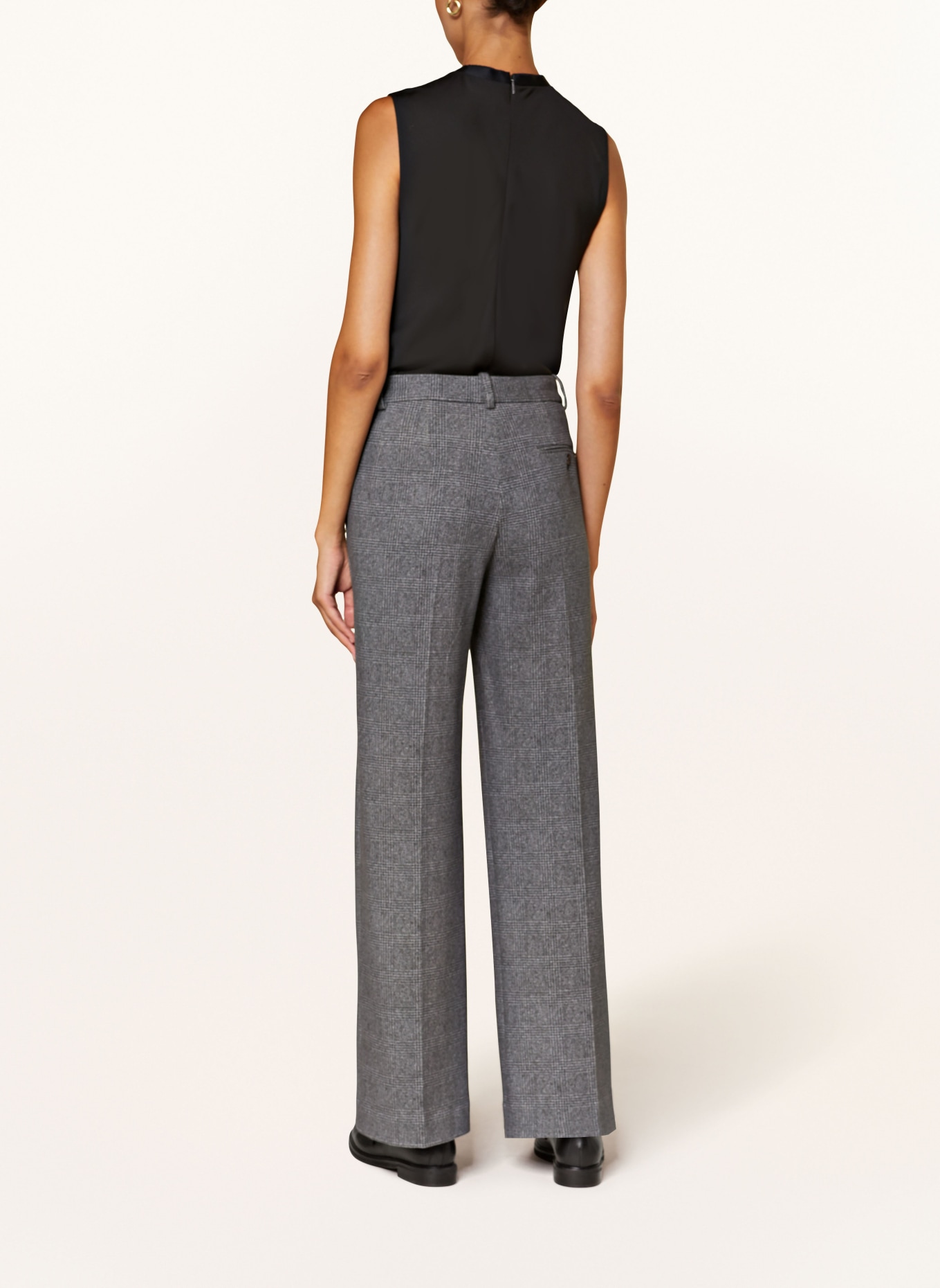 CIRCOLO 1901 Wide leg trousers made of jersey, Color: DARK GRAY/ GRAY (Image 3)