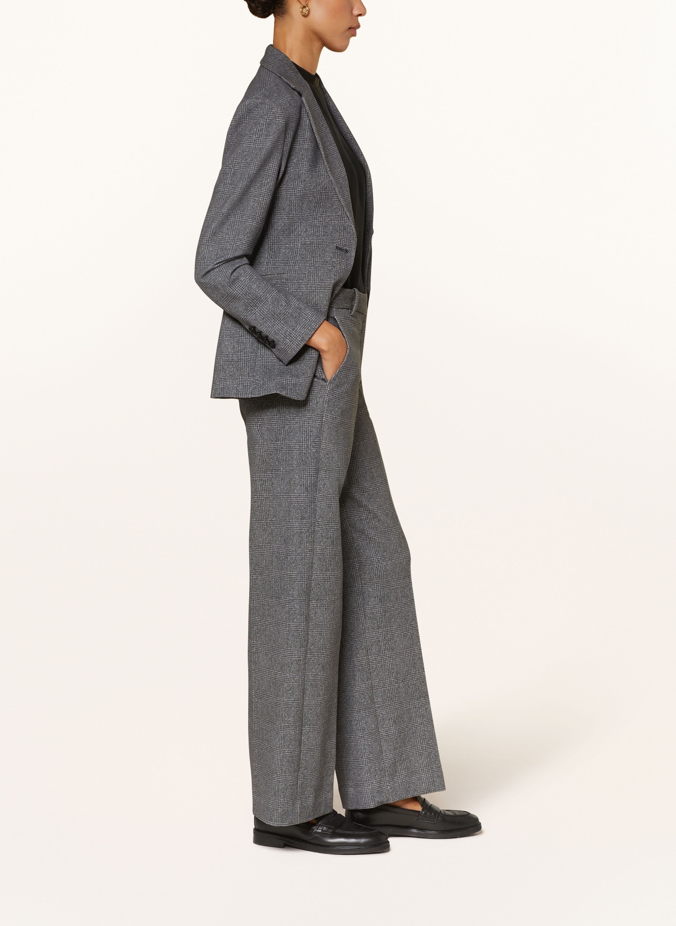 CIRCOLO 1901 Wide leg trousers made of jersey, Color: DARK GRAY/ GRAY (Image 4)