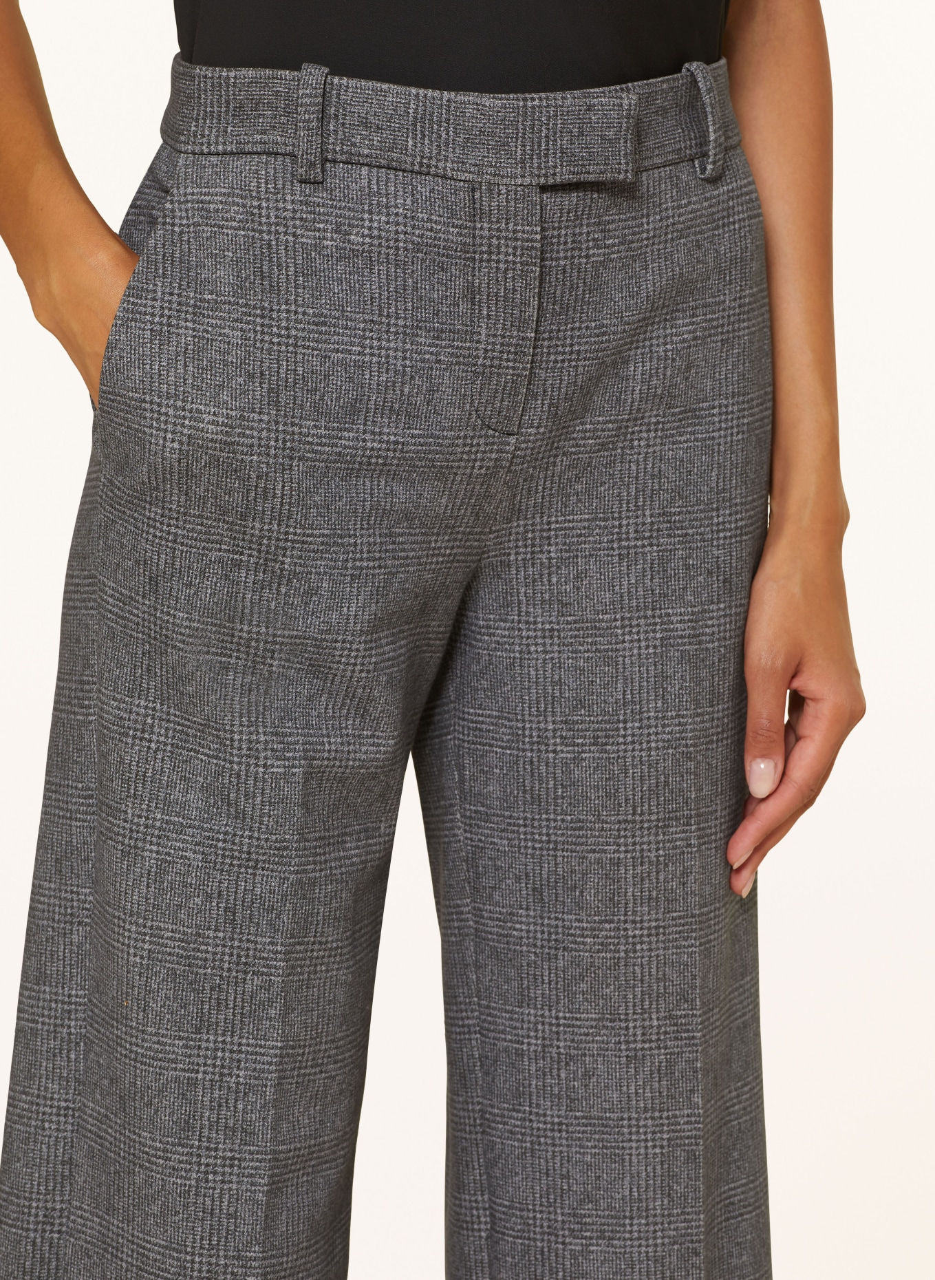 CIRCOLO 1901 Wide leg trousers made of jersey, Color: DARK GRAY/ GRAY (Image 5)