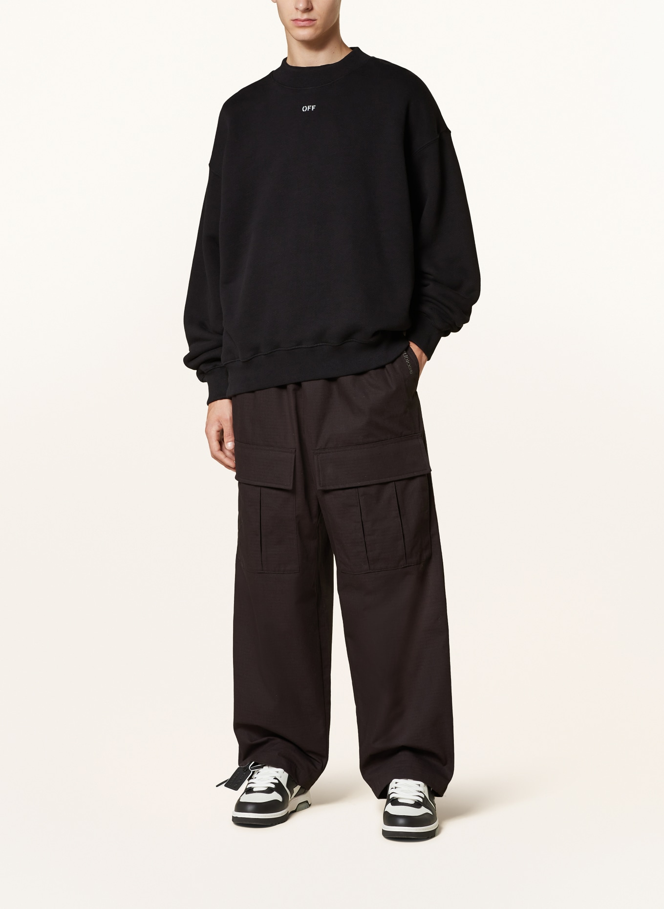 Off-White Bluza nierozpinana OFF STAMP SKATE: CZARNY