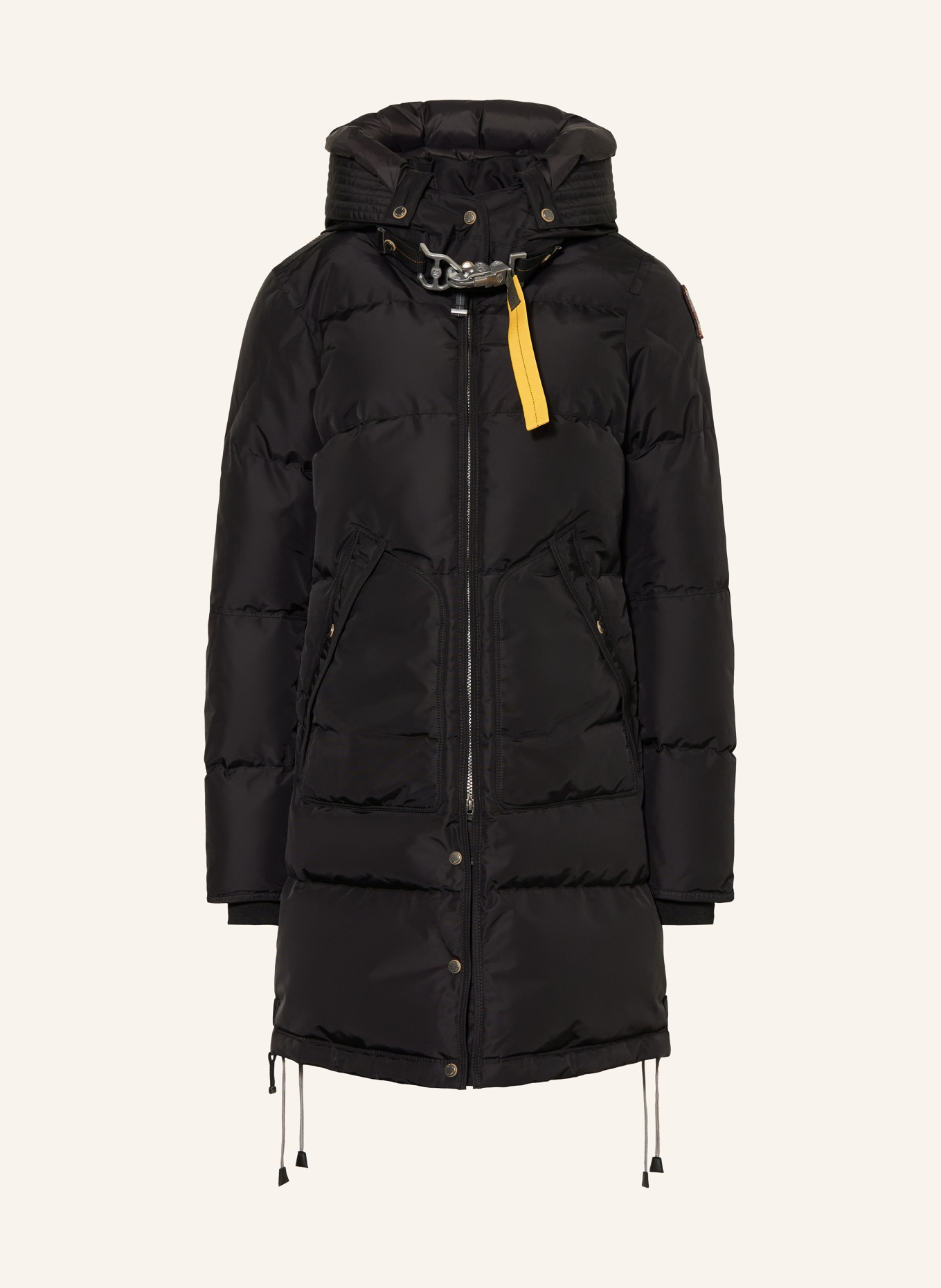 PARAJUMPERS Daunenmantel LONG BEAR mit abnehmbarer Kapuze: SCHWARZ