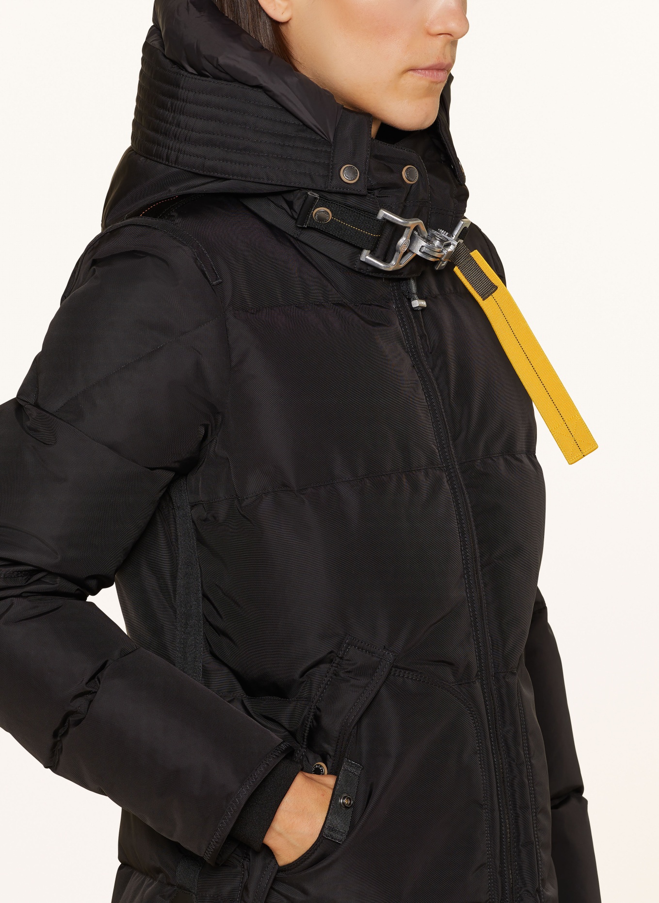 PARAJUMPERS Daunenmantel LONG BEAR mit abnehmbarer Kapuze: SCHWARZ