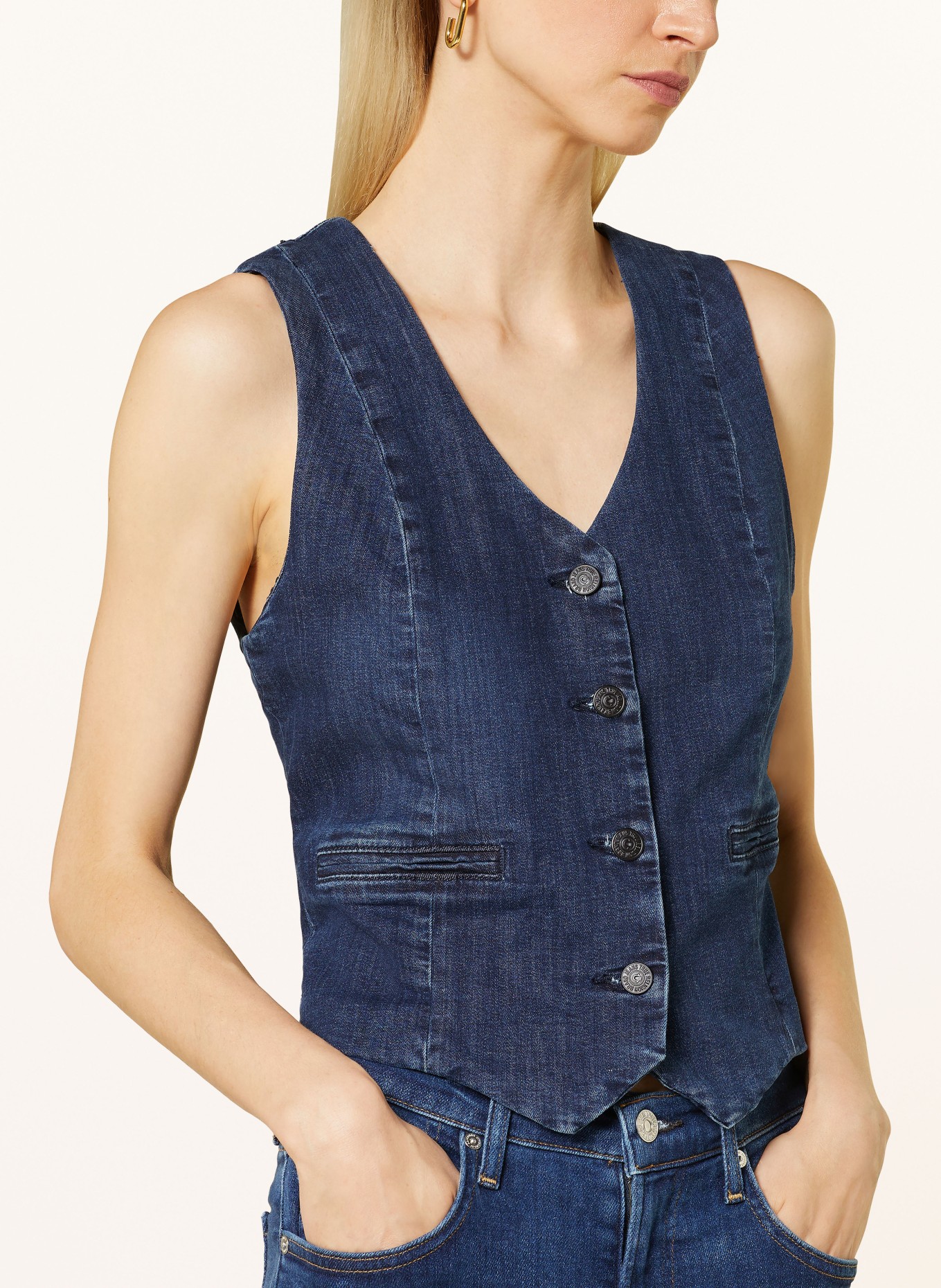 TRUE RELIGION Denim vest, Color: DARK BLUE (Image 4)