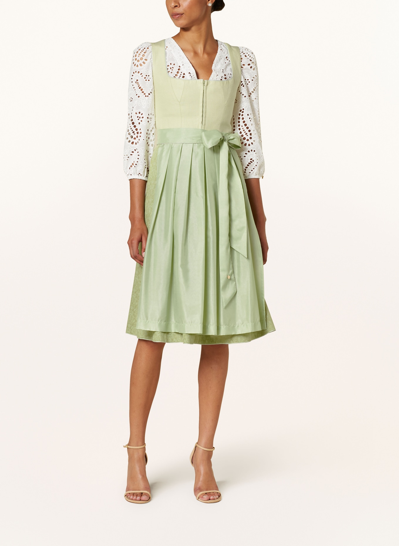 AlpenHERZ LOU dirndl blouse made of lace with 3/4 sleeves: WHITE