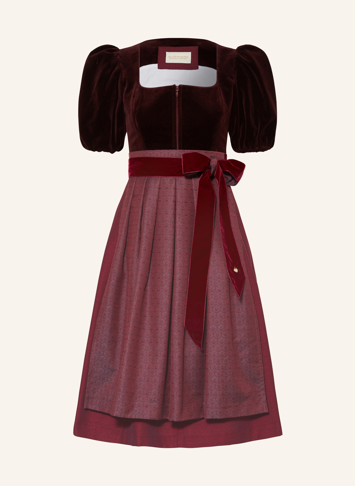 AlpenHERZ Dirndl MONA: TMAVĚ ČERVENÁ