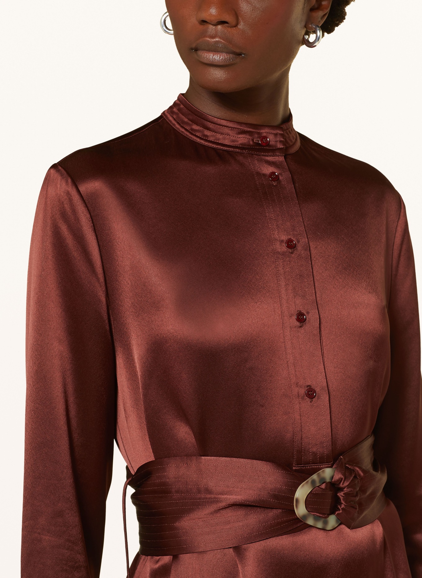 MRS & HUGS Satin dress: DARK RED