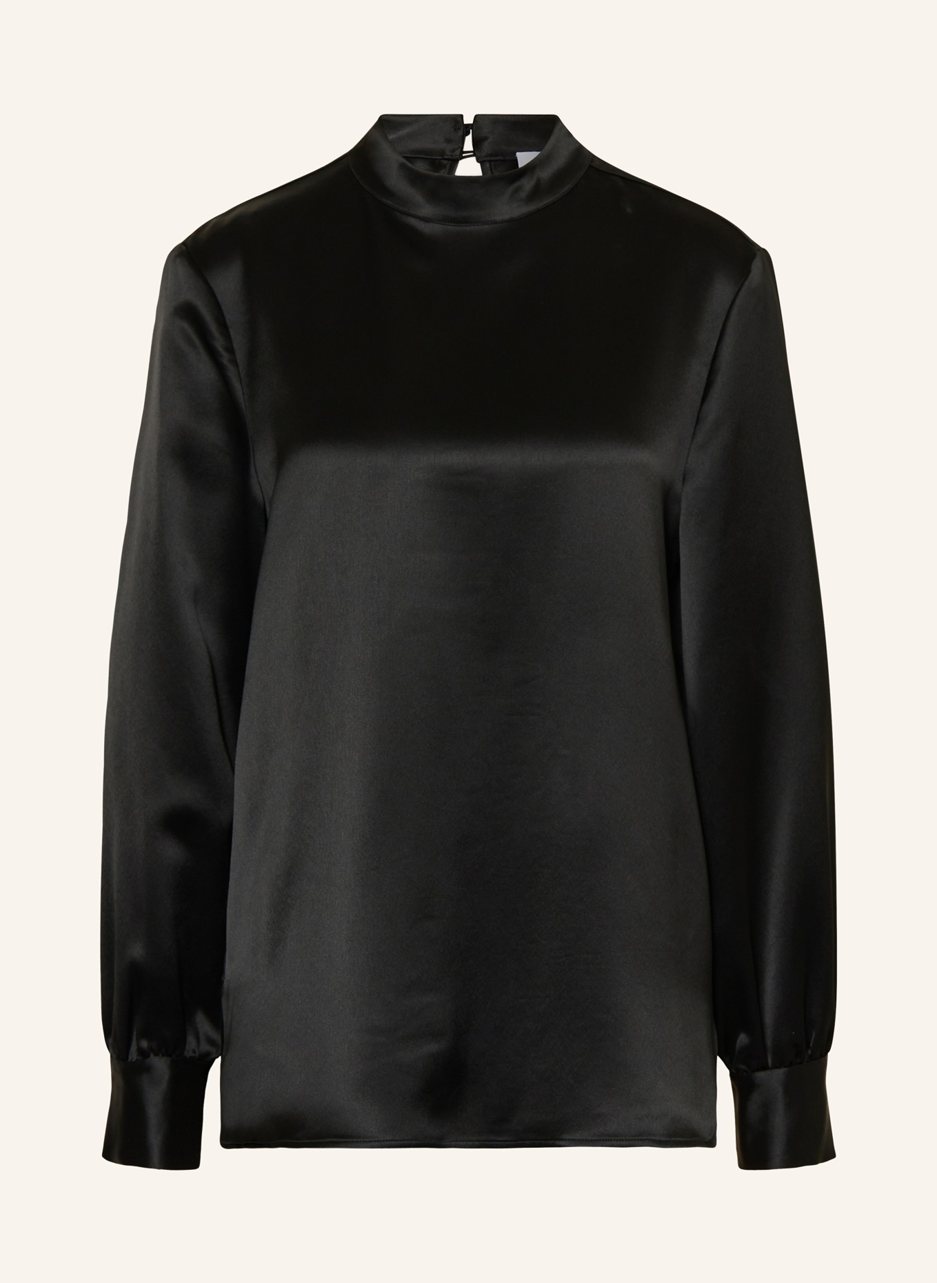 MRS & HUGS Blusenshirt aus Satin: SCHWARZ