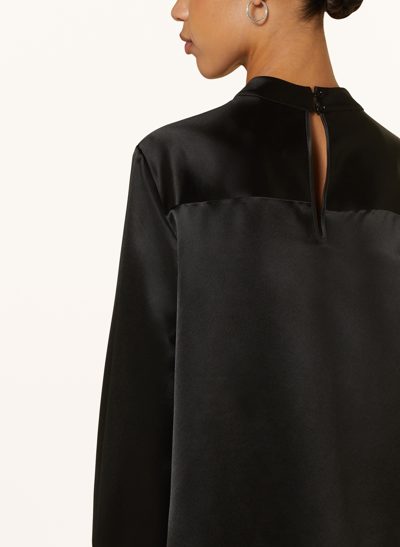 MRS & HUGS Blusenshirt aus Satin: SCHWARZ