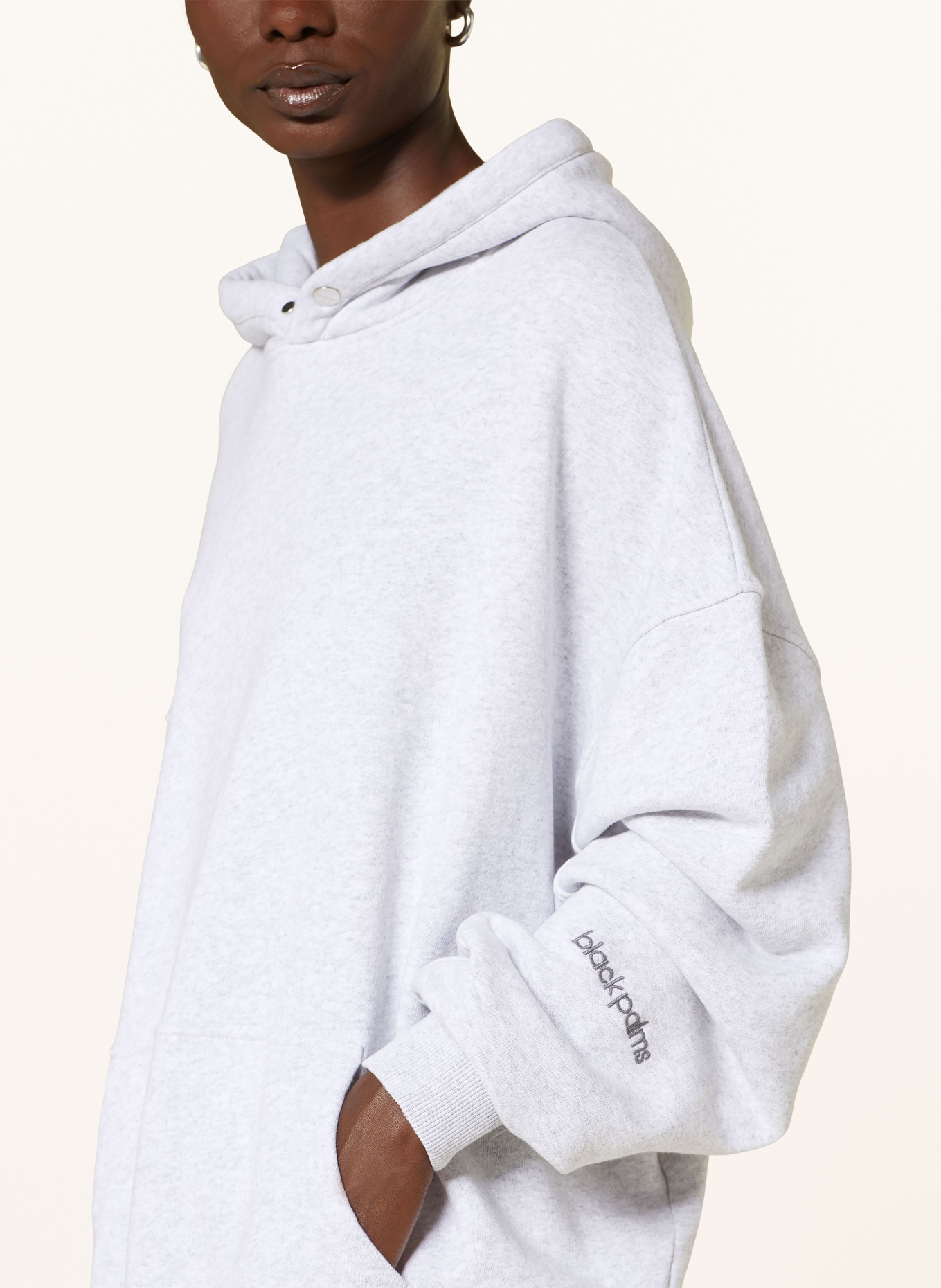 black palms Oversized hoodie HONEY 1.0 in light gray