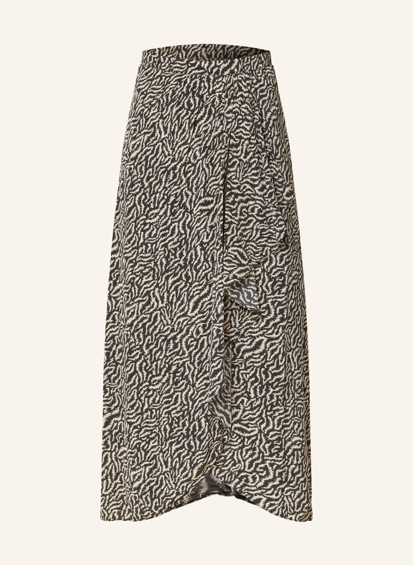 MARANT ÉTOILE Skirt VANILLE in wrap look, Color: BLACK/ BEIGE (Image 1)