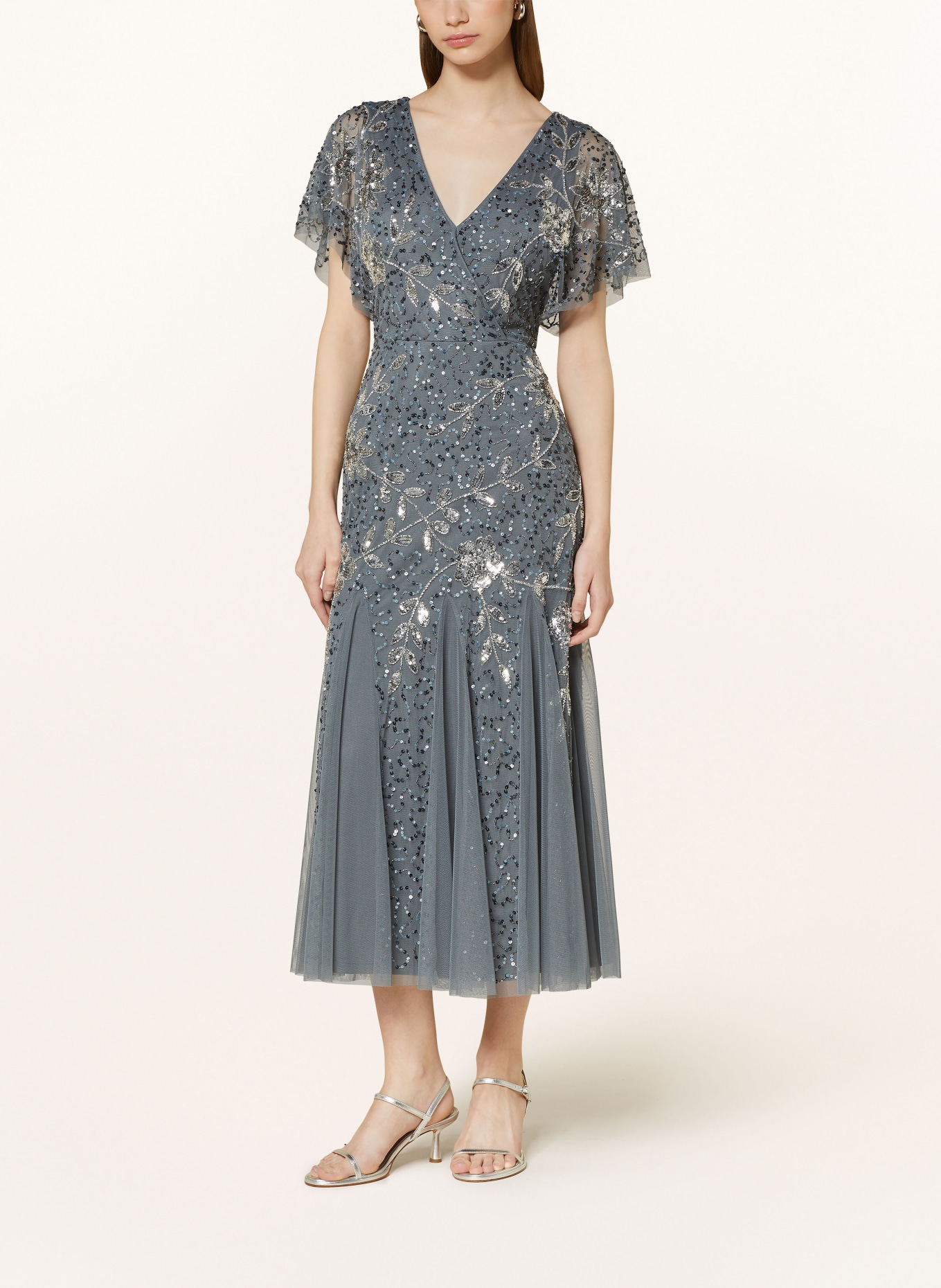 Adrianna papell grey sequin dress deals