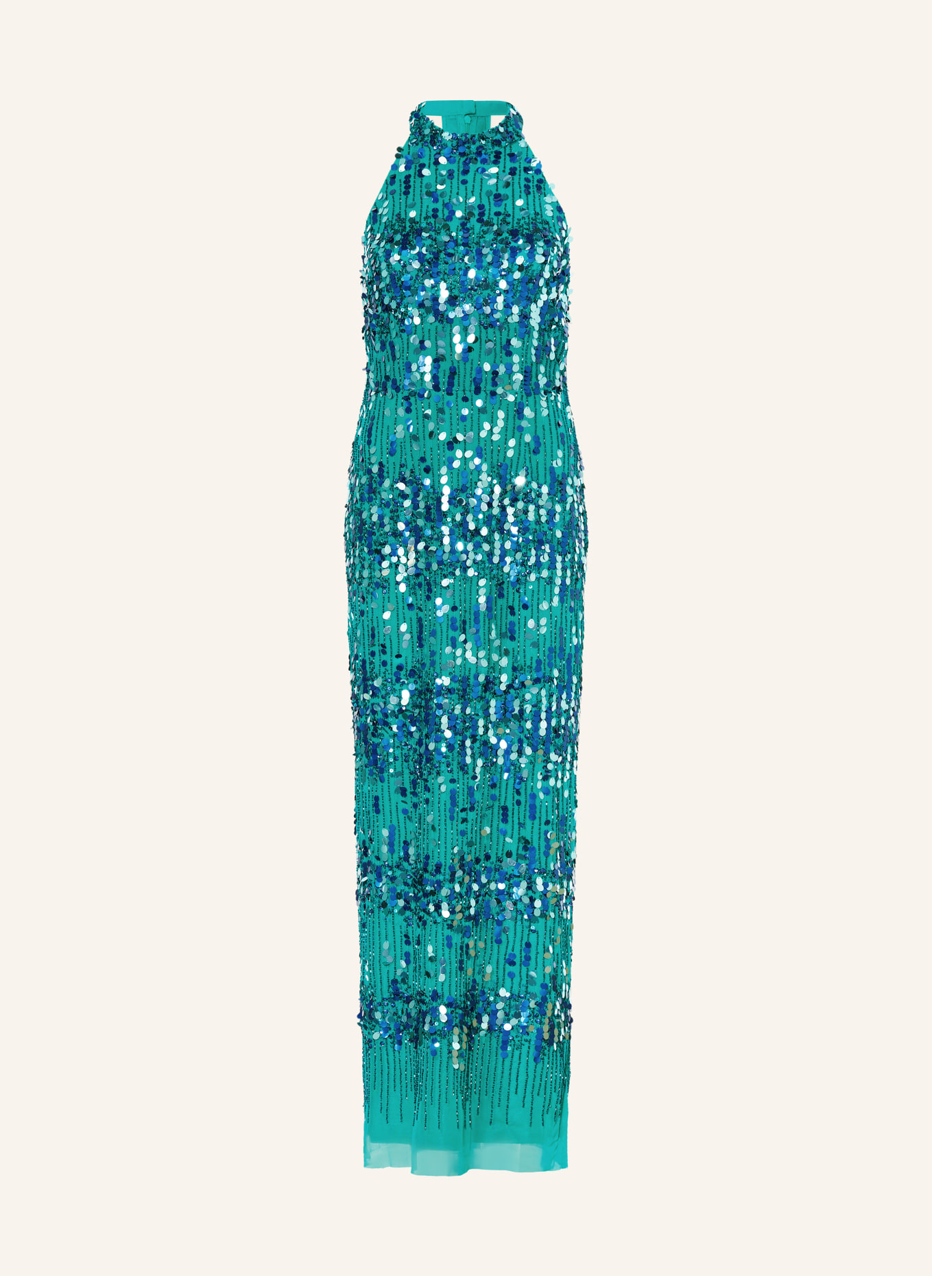 ADRIANNA PAPELL Evening dress with sequins in green blue silver