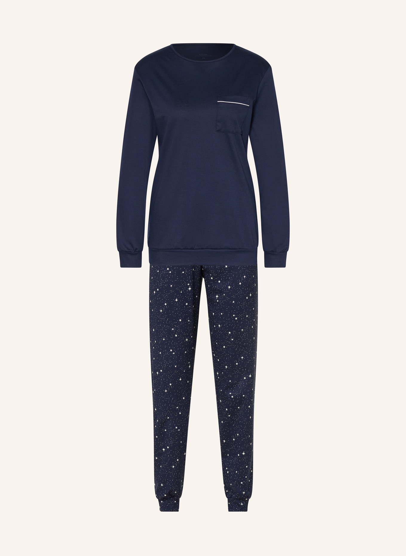 CALIDA Schlafanzug SWEET DREAMS: DUNKELBLAU / WEISS