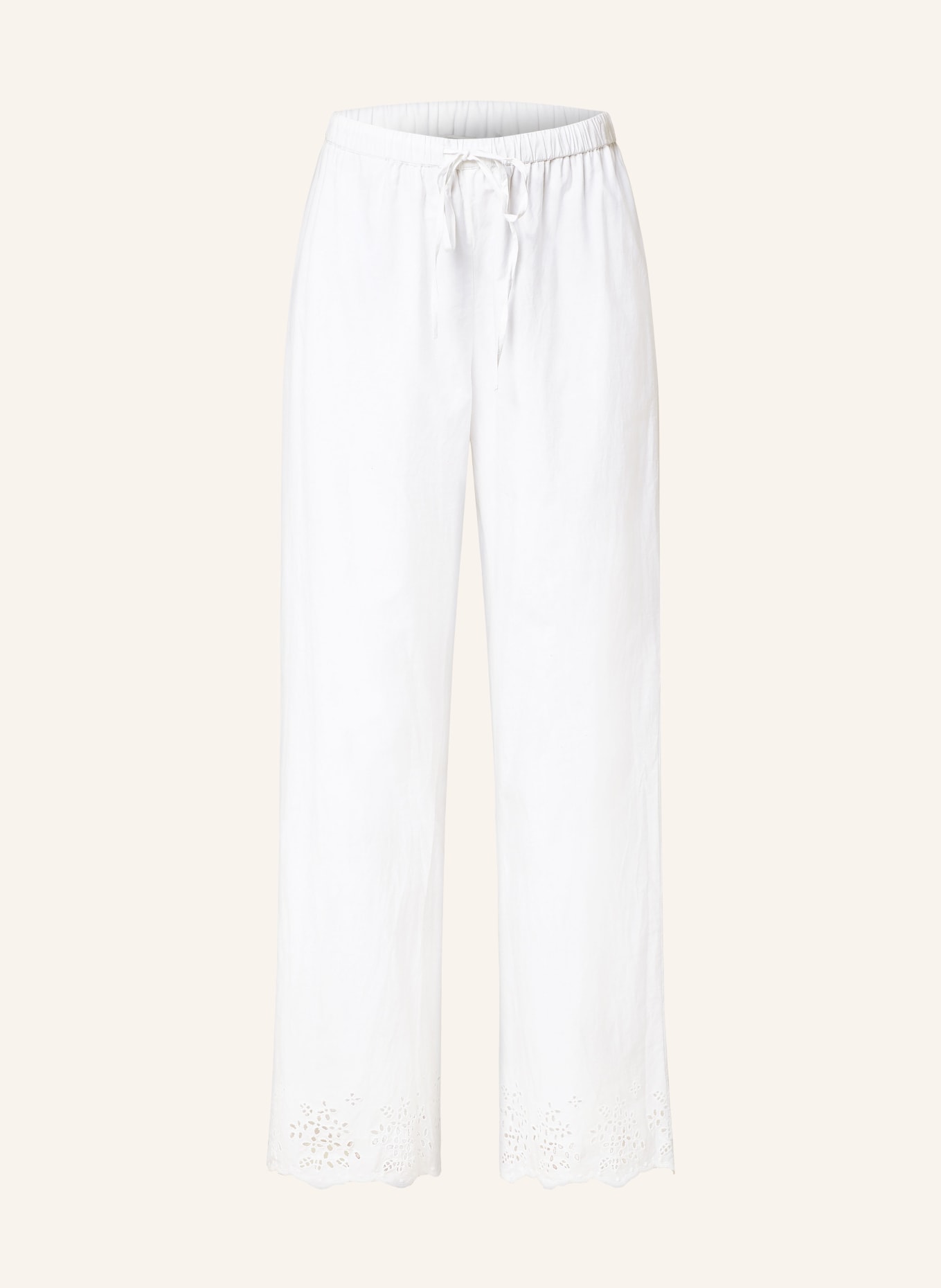 NEO NOIR WILLIAM jogging-style trousers with lace, Color: WHITE (Image 1)