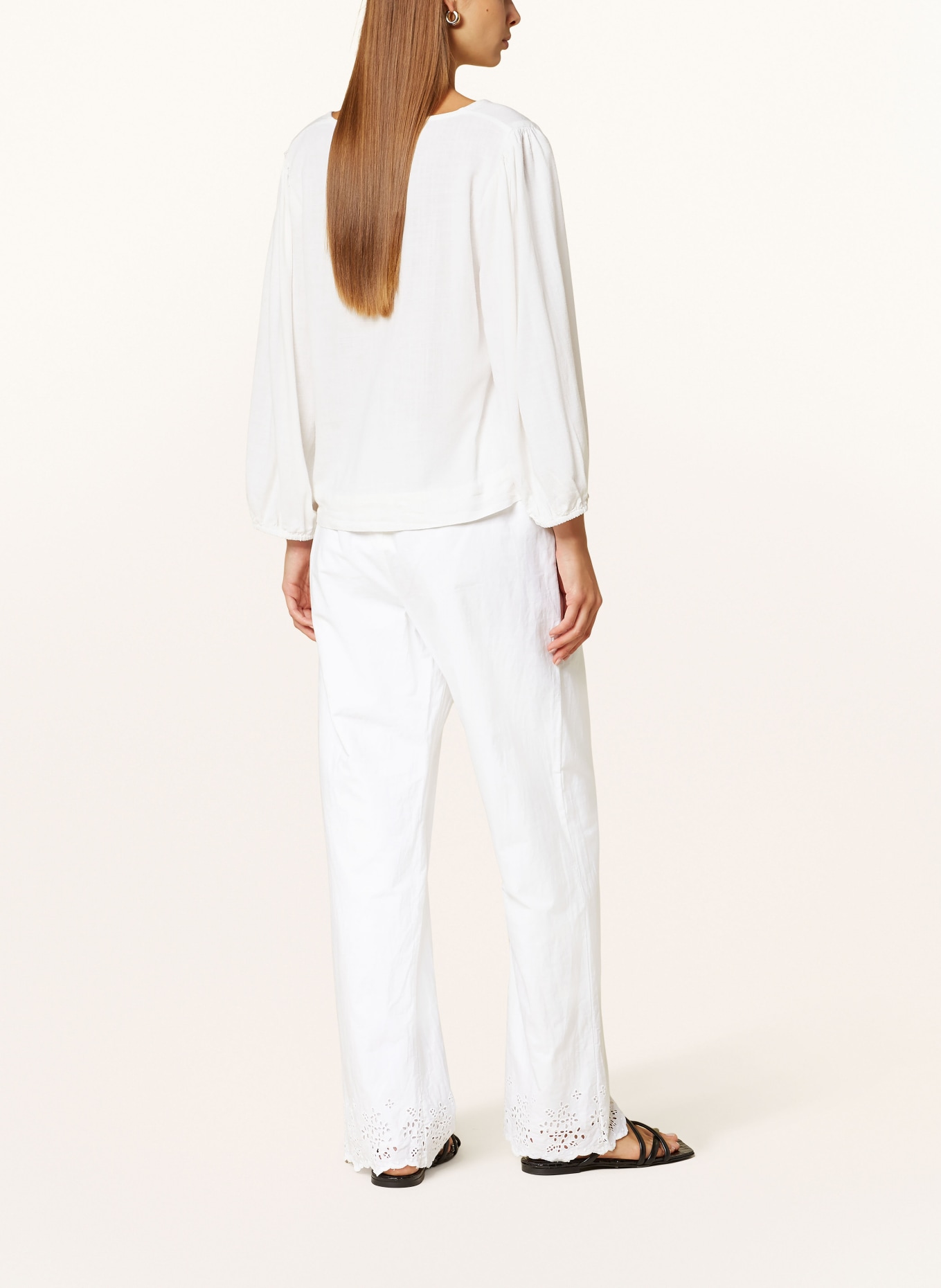 NEO NOIR WILLIAM jogging-style trousers with lace, Color: WHITE (Image 3)