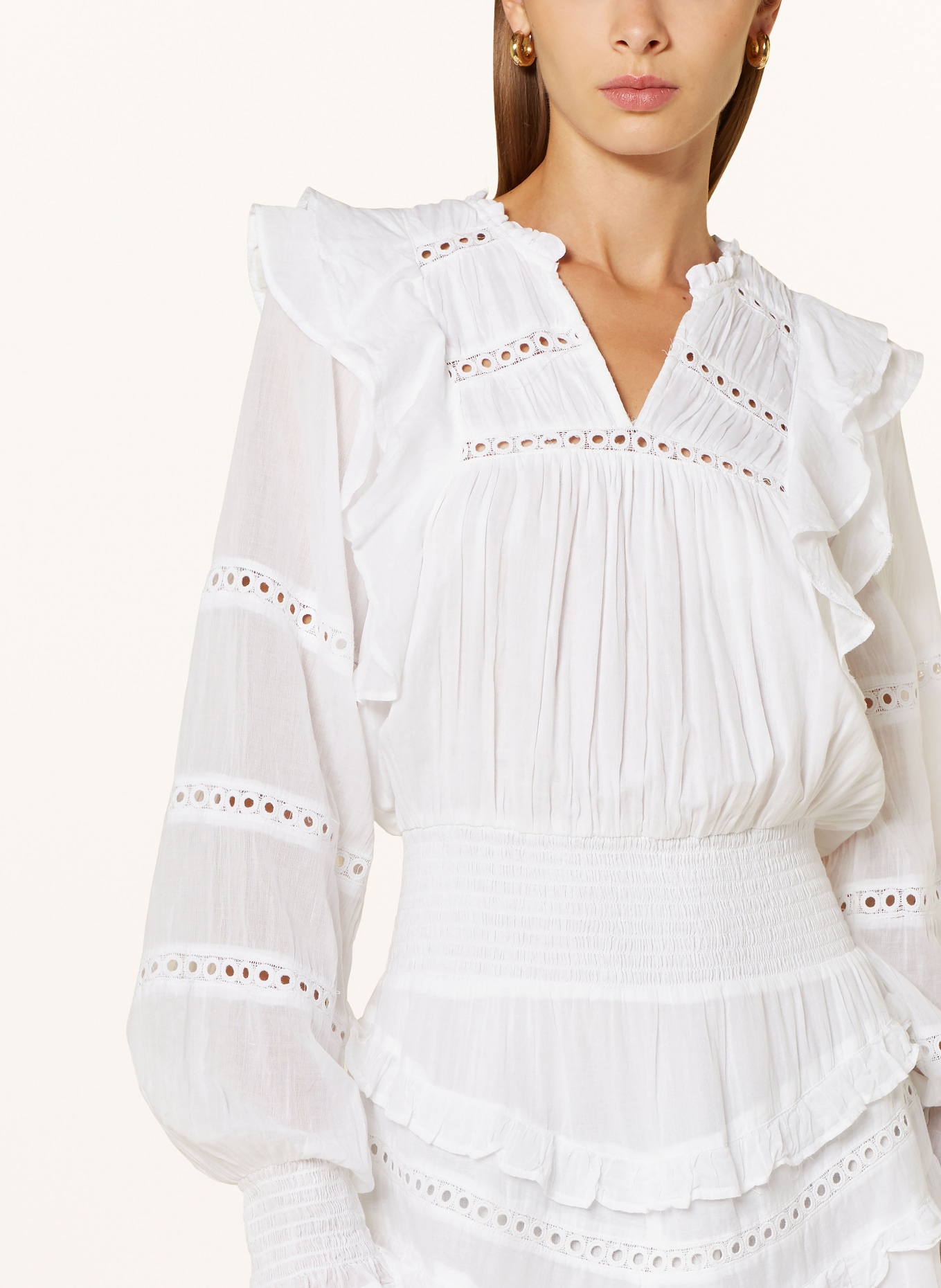 Kleid mit rüschen weiss Clearance