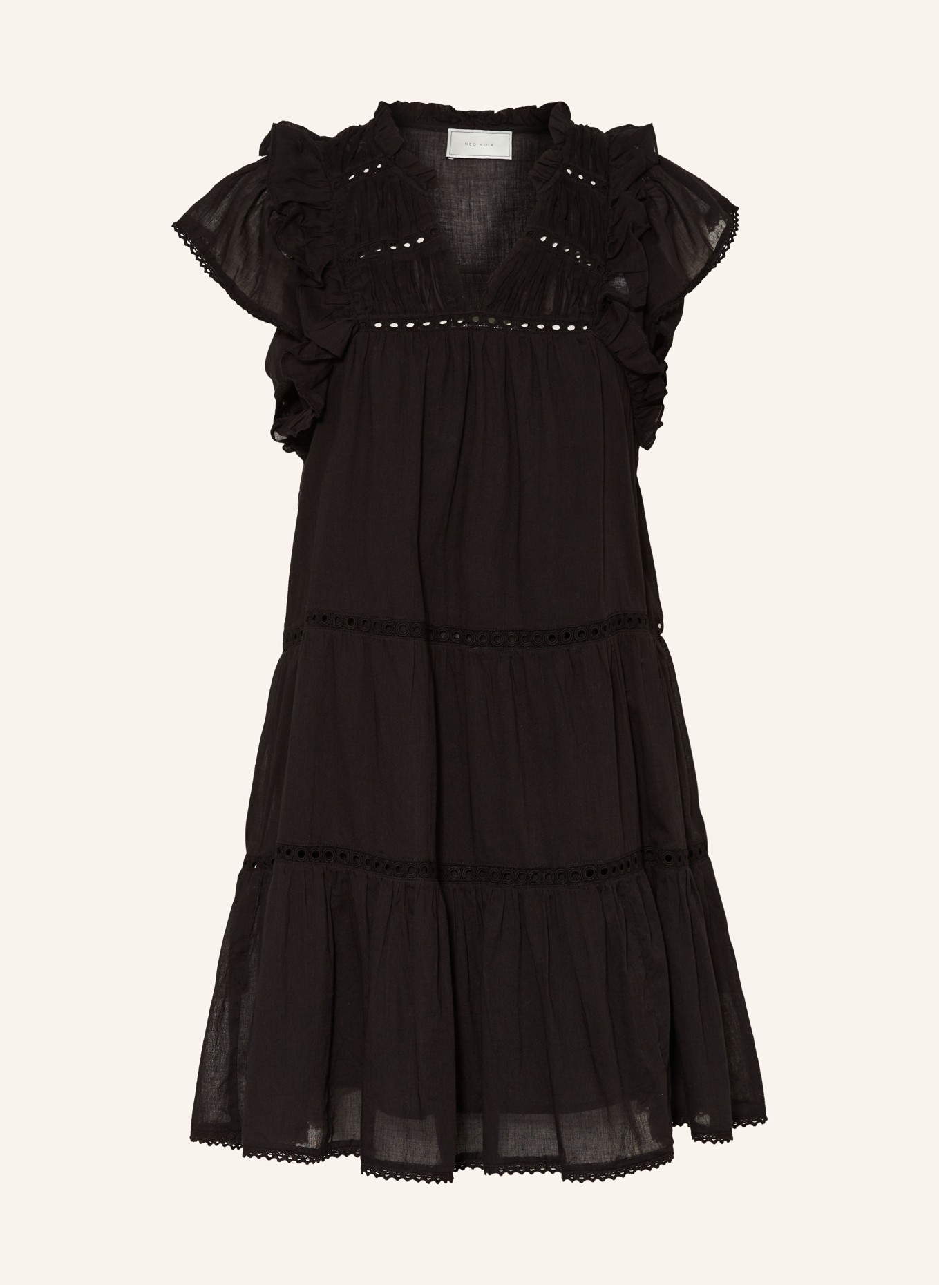 NEO NOIR Kleid JAMMA mit Rüschen: SCHWARZ