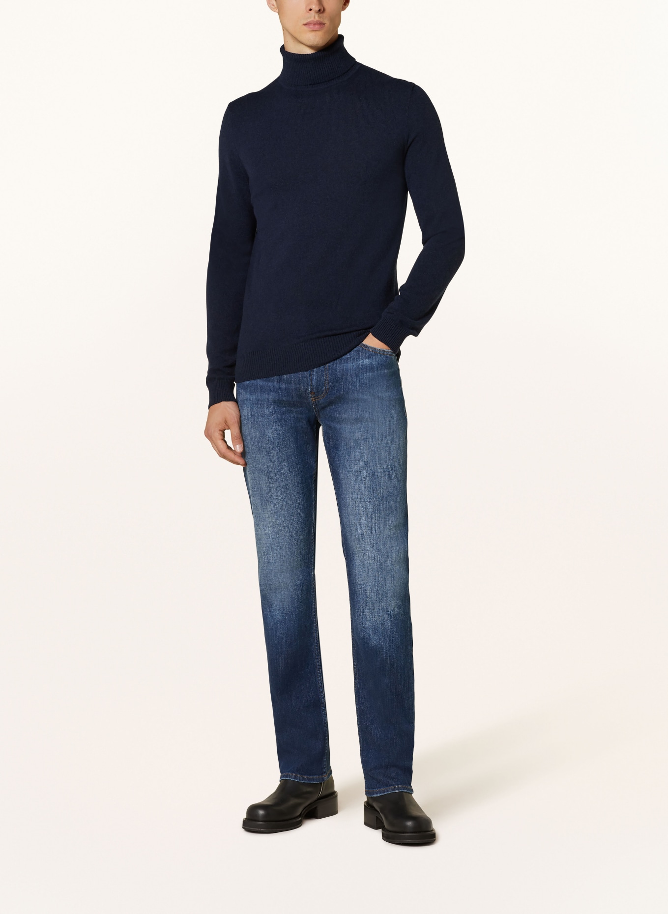 DANIELE FIESOLI Rollkragenpullover aus Cashmere: DUNKELBLAU